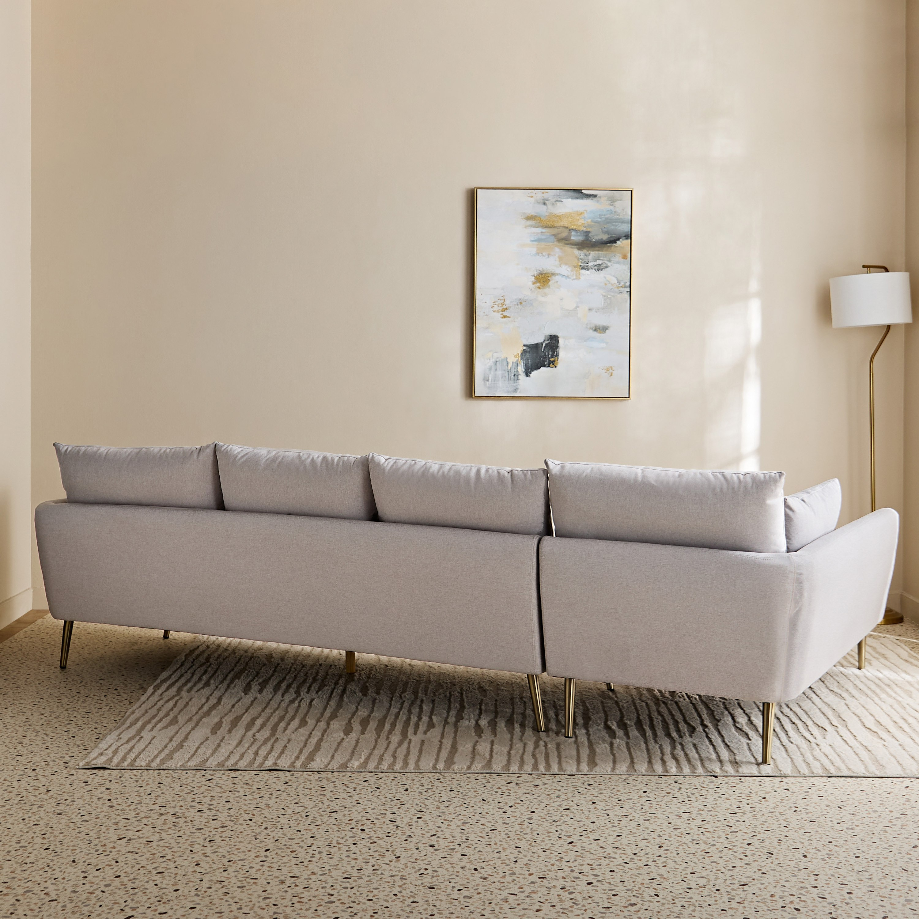 Waver 5-Seater Left Corner Fabric Sofa with 4 Cushions-hbxlivingroom-sofasandarmchairs-sofas-image-3