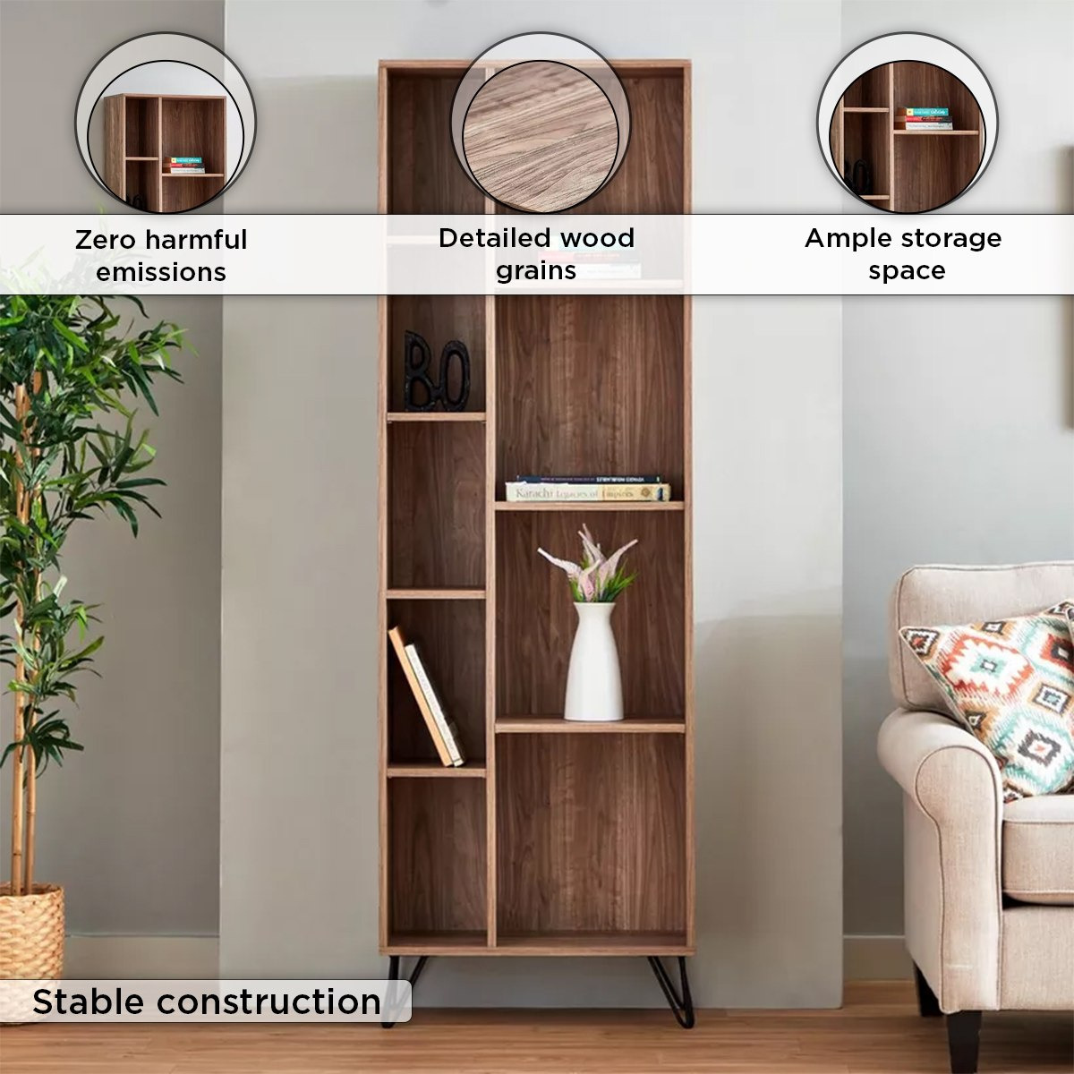 خزانة كتب 7 أرفف من ميرو-hbxfurniture-office-bookcases-image-5