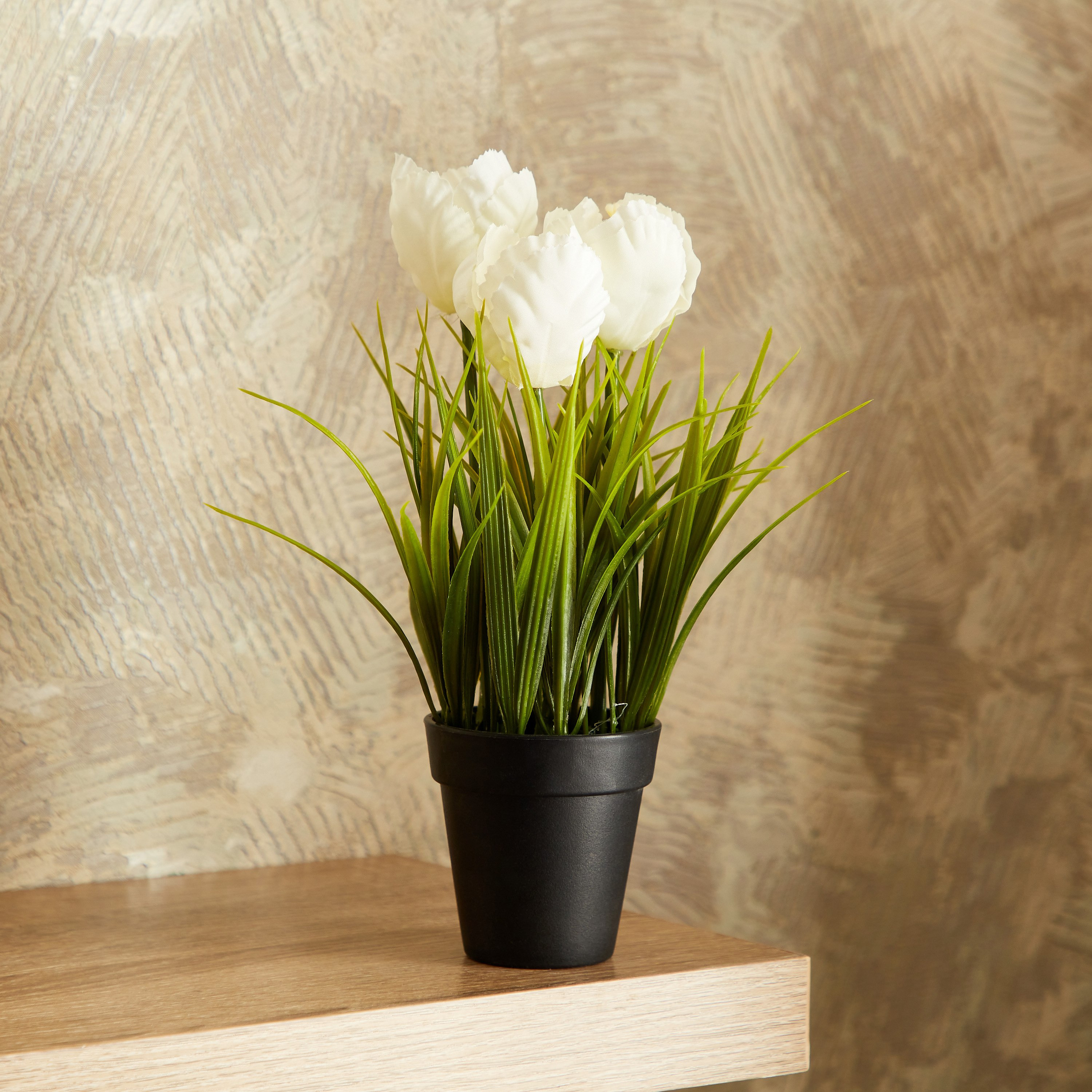 3 زهرات ديكور في وعاء من إيدنيك - 25 سم-hbxdecorandfurnishings-homeaccessories-artificialflowersandplants-image-1