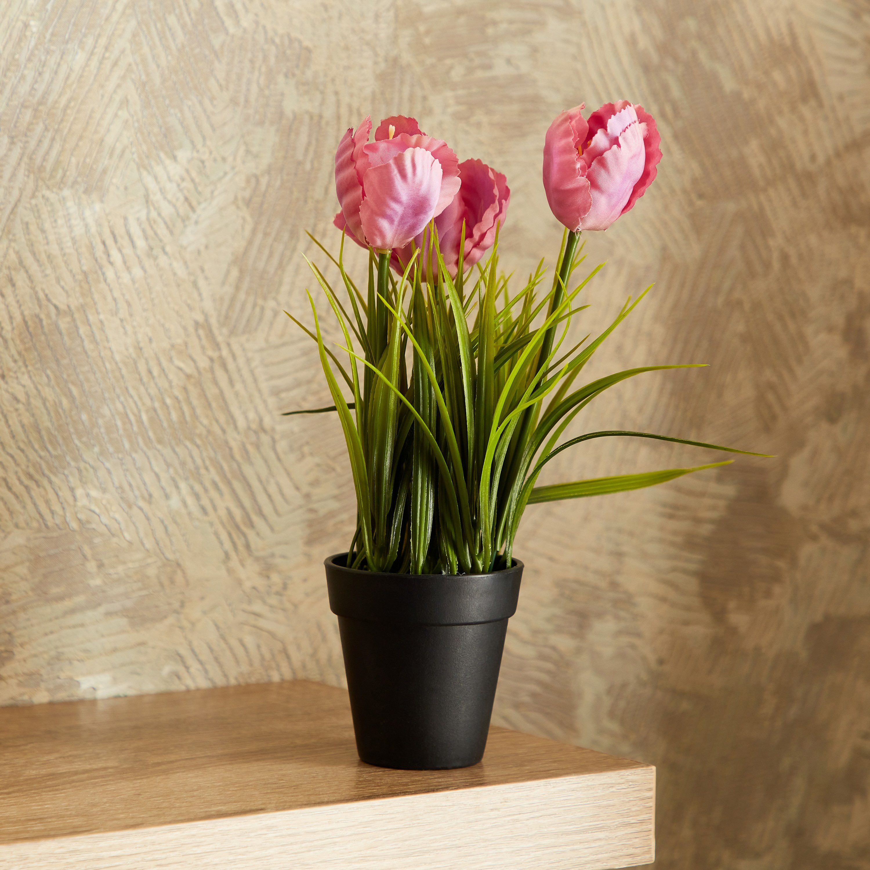 3 زهرات ديكور في وعاء من إيدنيك - 25 سم-hbxdecorandfurnishings-homeaccessories-artificialflowersandplants-image-1