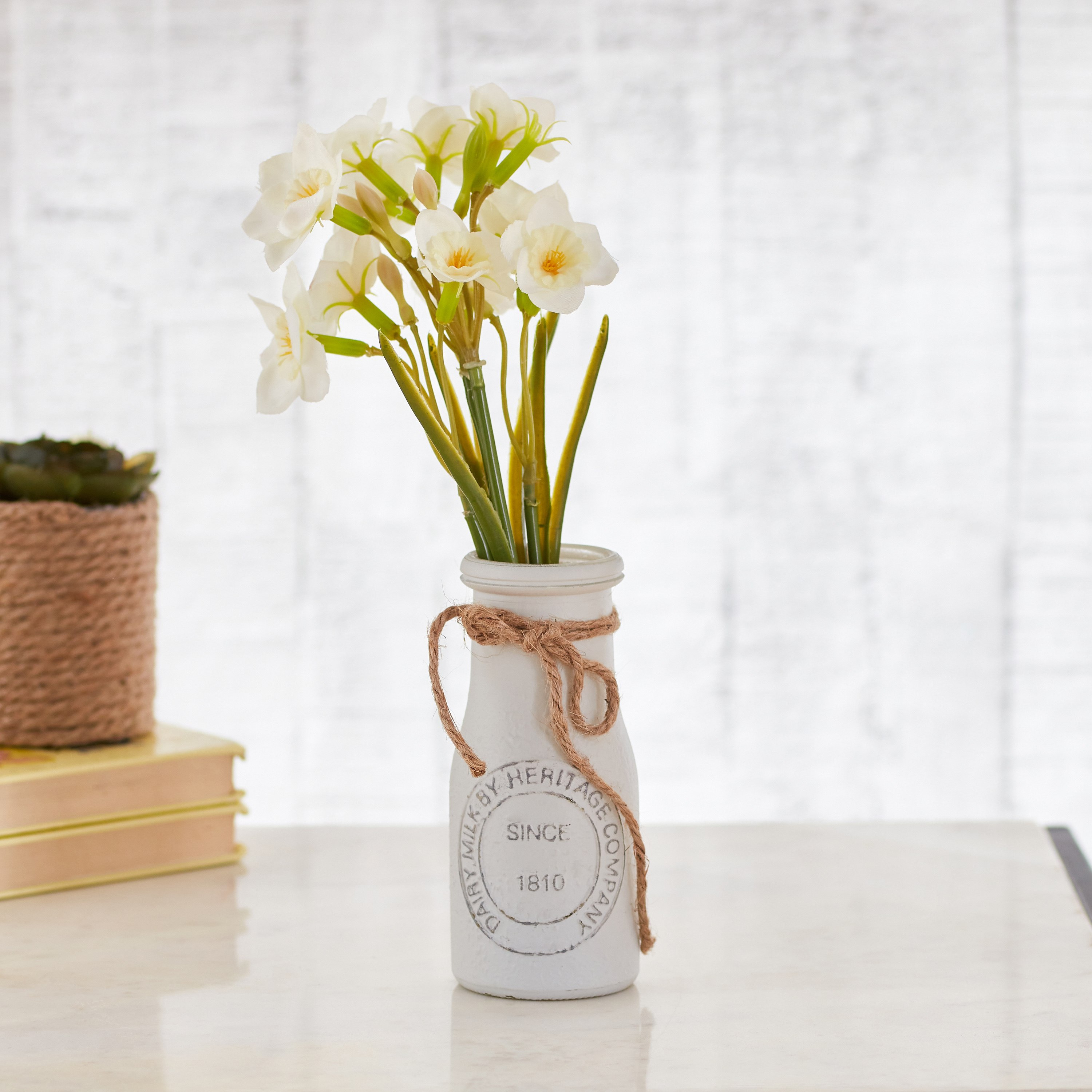 نبات صغير للديكور مع قارورة زجاج من إيدينك - 30 سم-hbxdecorandfurnishings-homeaccessories-artificialflowersandplants-image-1