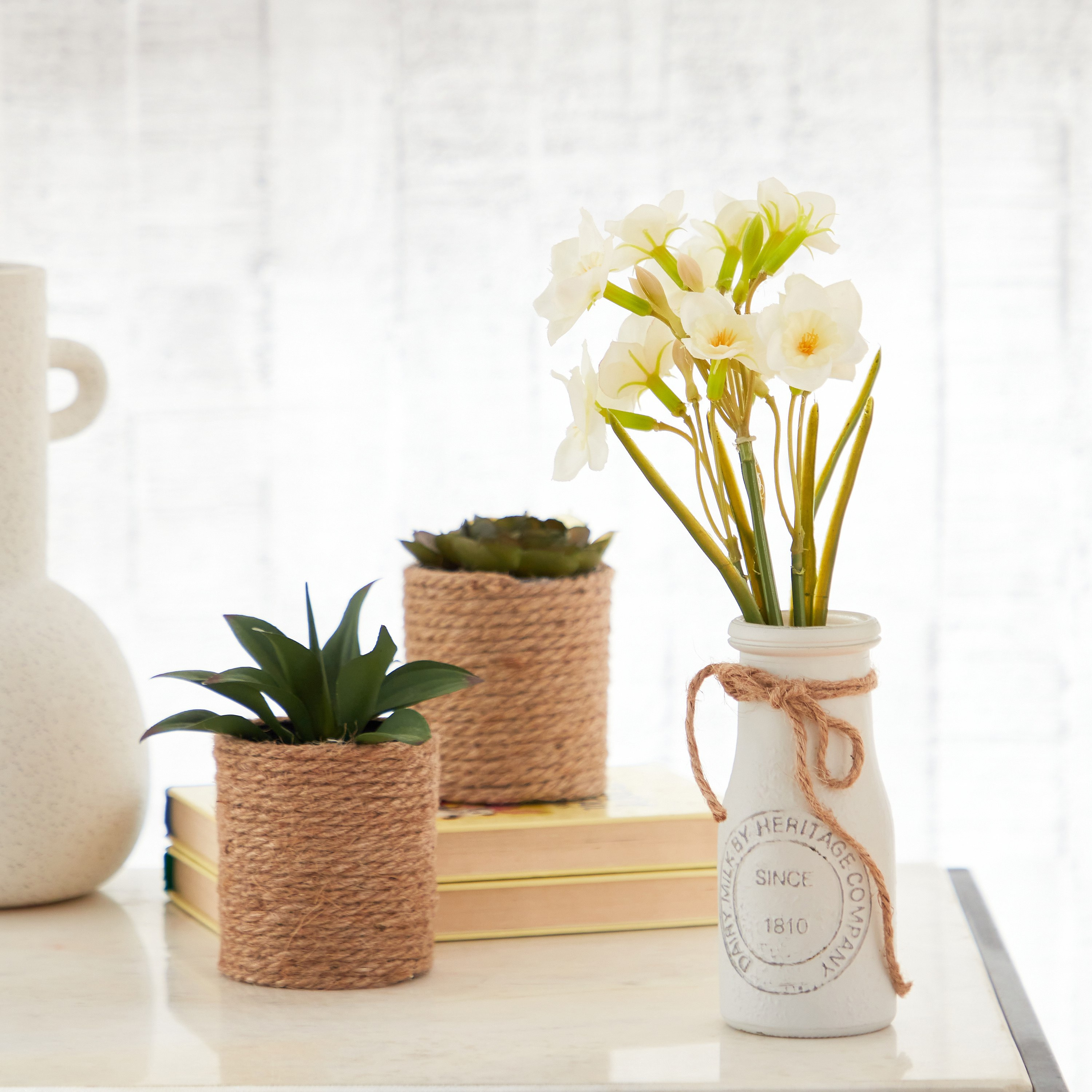 نبات صغير للديكور مع قارورة زجاج من إيدينك - 30 سم-hbxdecorandfurnishings-homeaccessories-artificialflowersandplants-image-4