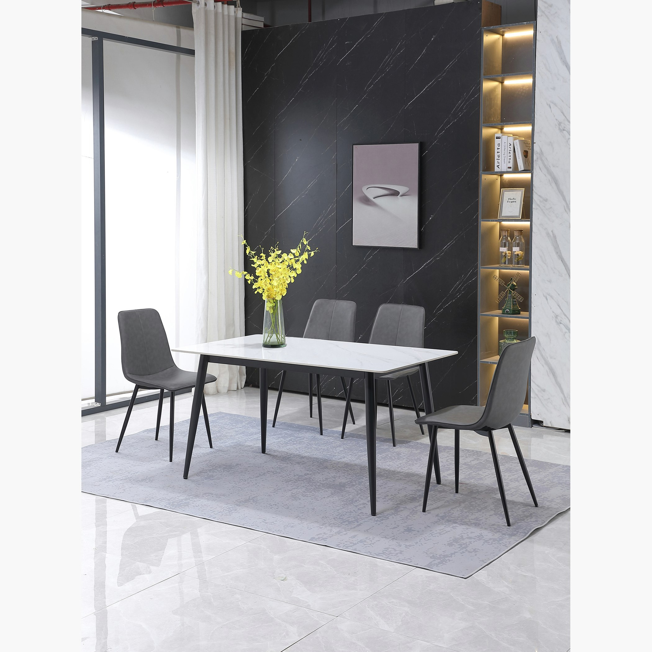 طقم سفرة من الحجر الملبد 6 مقاعد من جراويل-hbxfurniture-diningtablesandsets-diningsets-sixseater-image-2