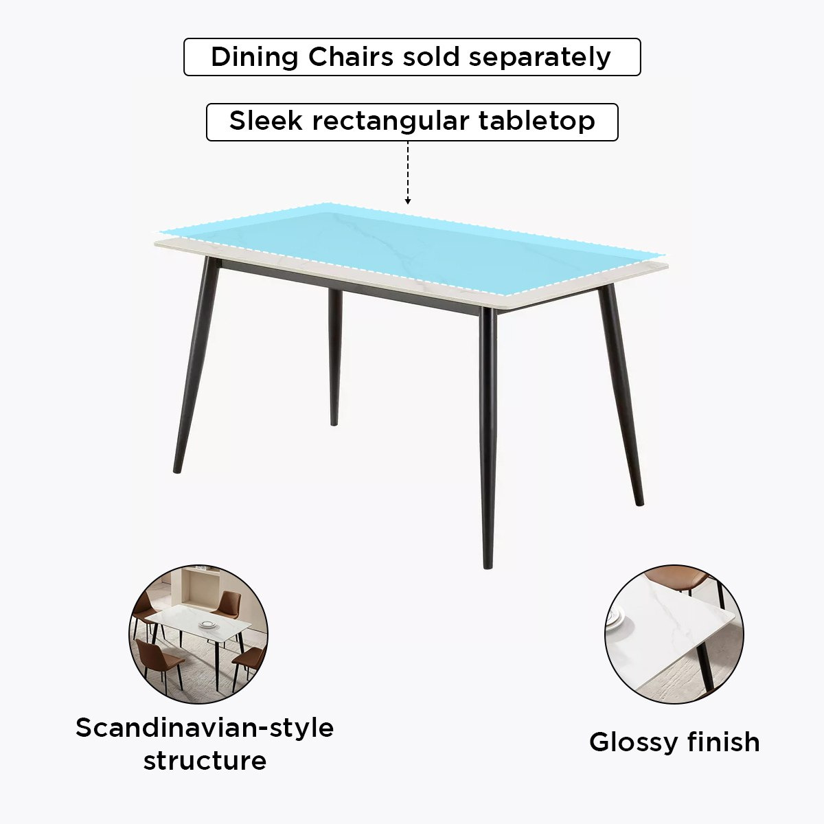 طاولة سفرة 4 مقاعد من الحجر الملبد من مارويل-hbxfurniture-diningtablesandsets-diningtables-fourseater-image-5