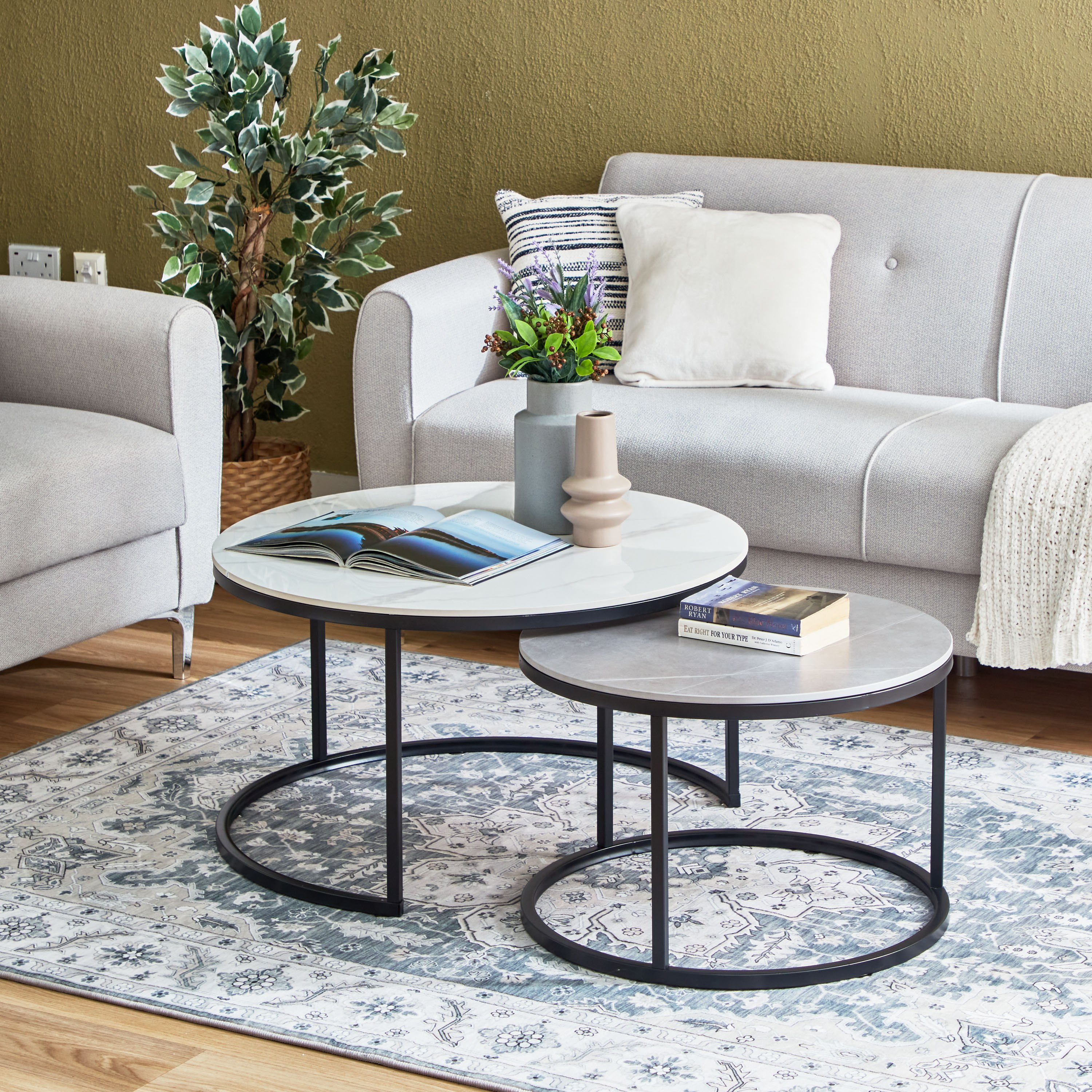 Gray stone outlet coffee table