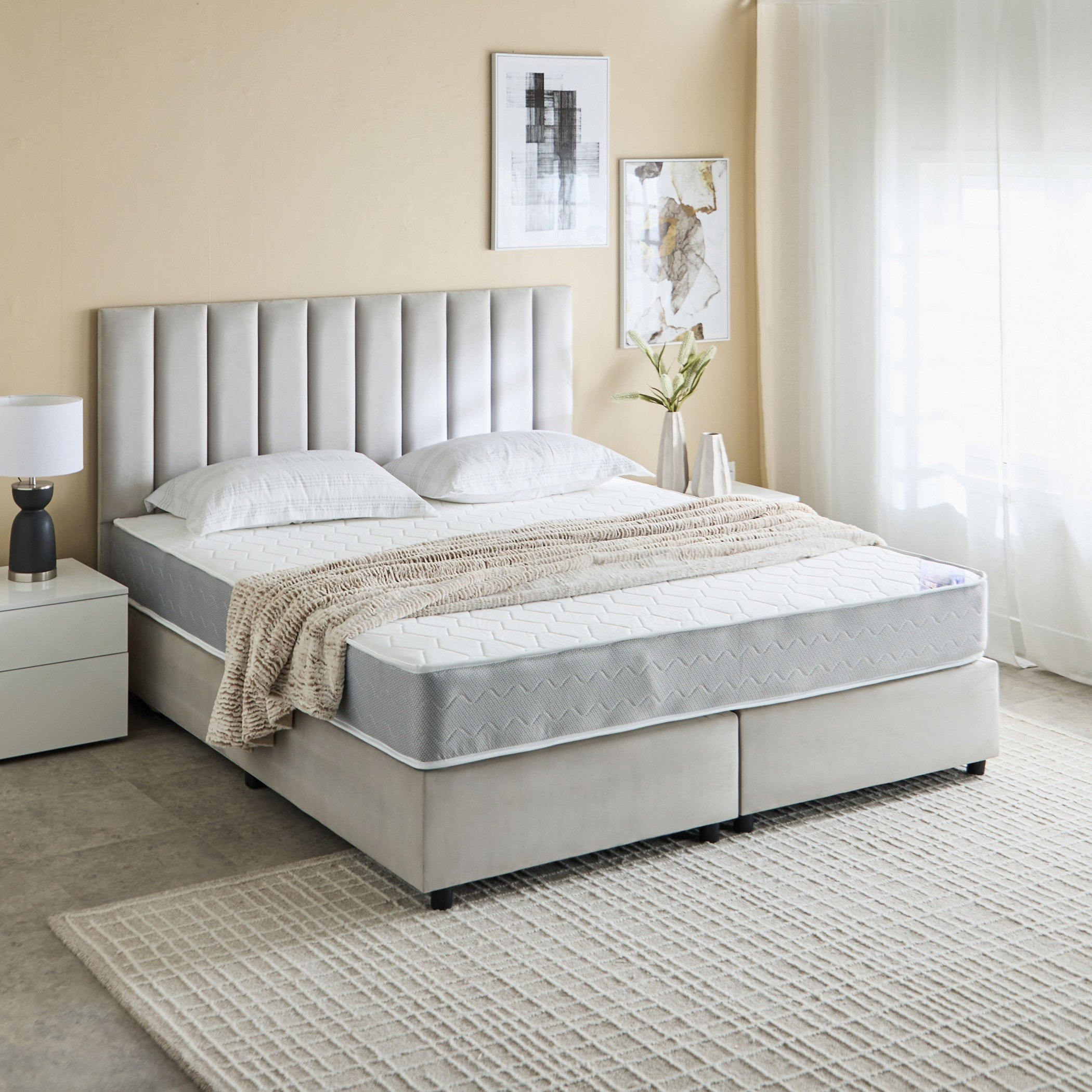 SleepEase iDreamSleep Knitted Breathable Fabric Bonnell Queen Spring Mattress - 160x200x21 cm-PROMO_HB_KSA_HBX10_190925-image-8