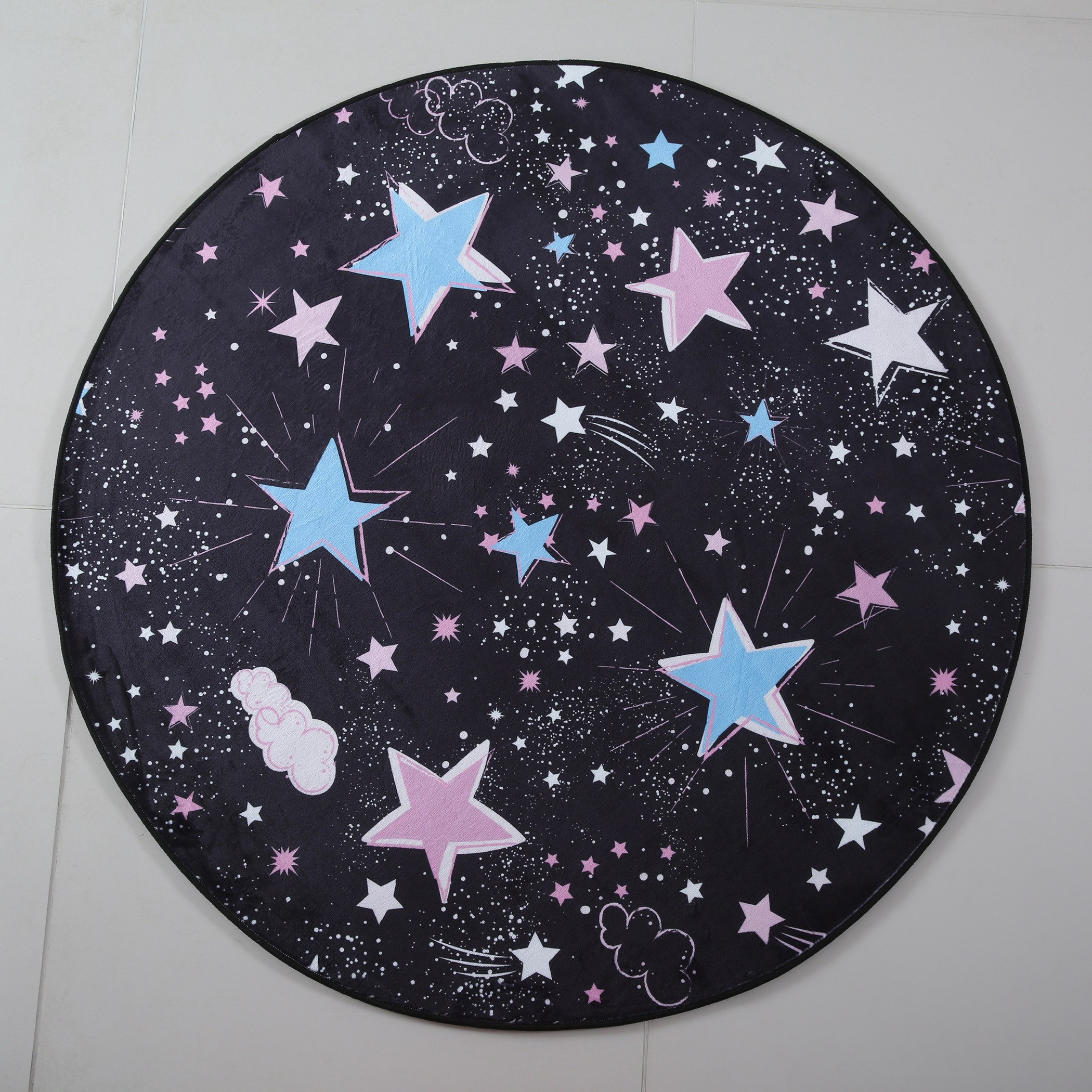 سجادة فلانيل مستديرة بطبعات نجوم من بن - 100 سم-hbxhomeware-hbxkidsandyouth-image-2