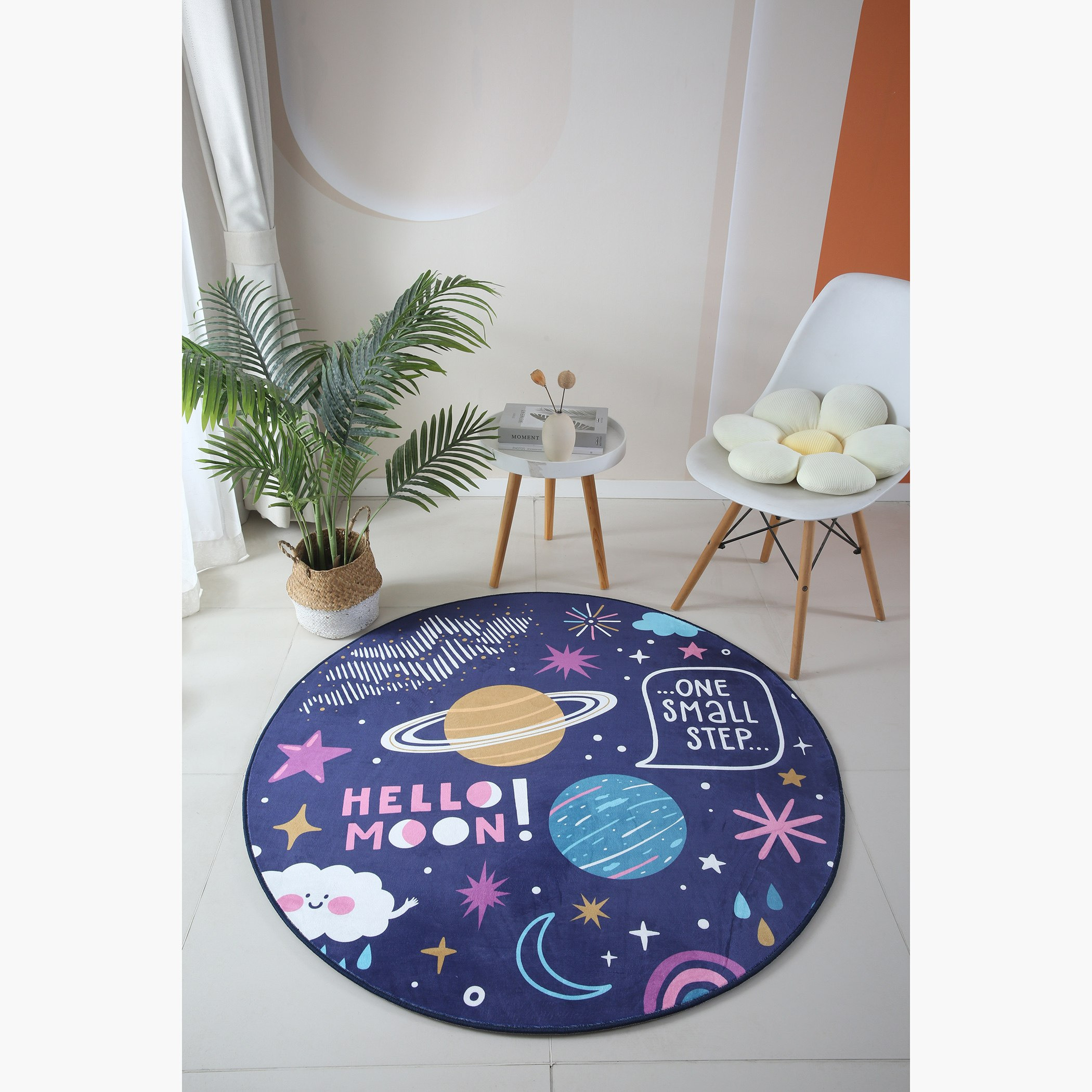 سجادة فلانيل مستديرة بطبعات من بن - 120 سم-hbxhomeware-hbxkidsandyouth-image-1