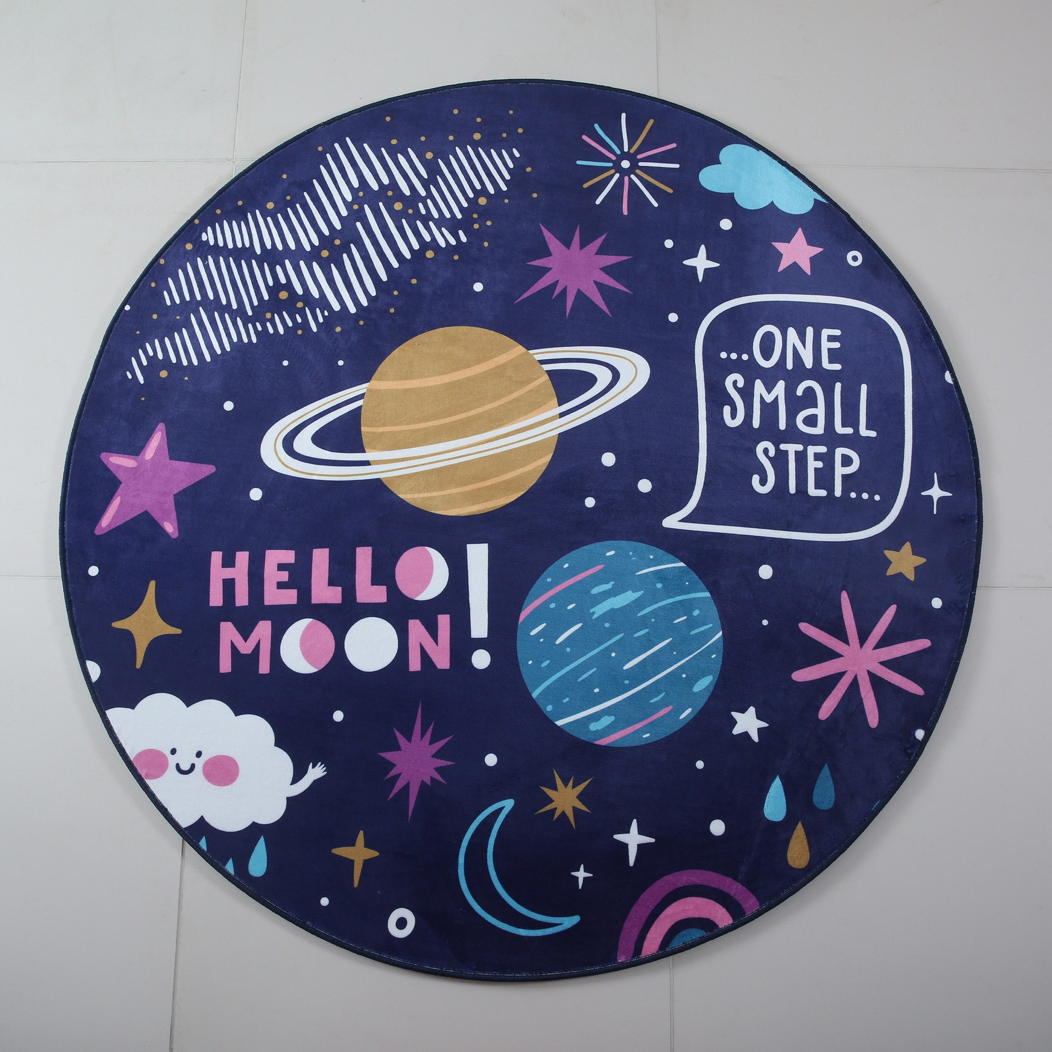 سجادة فلانيل مستديرة بطبعات من بن - 120 سم-hbxhomeware-hbxkidsandyouth-image-2