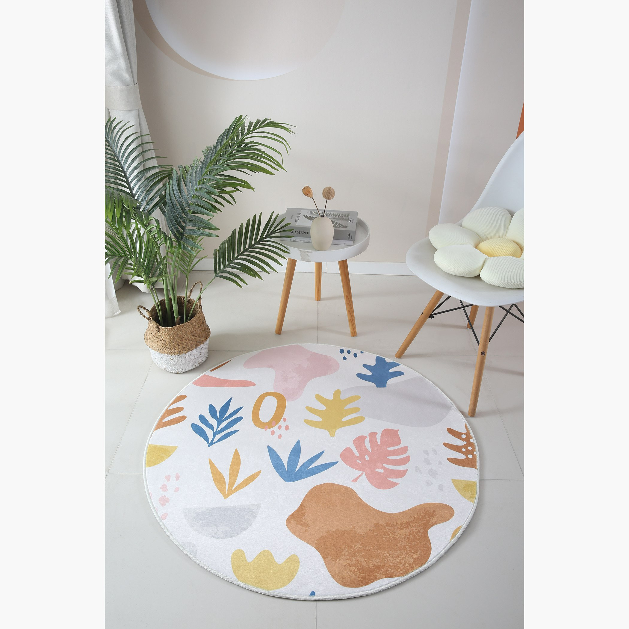 سجادة فلانيل مستديرة بطبعات من بن - 100 سم-hbxhomeware-hbxkidsandyouth-image-1