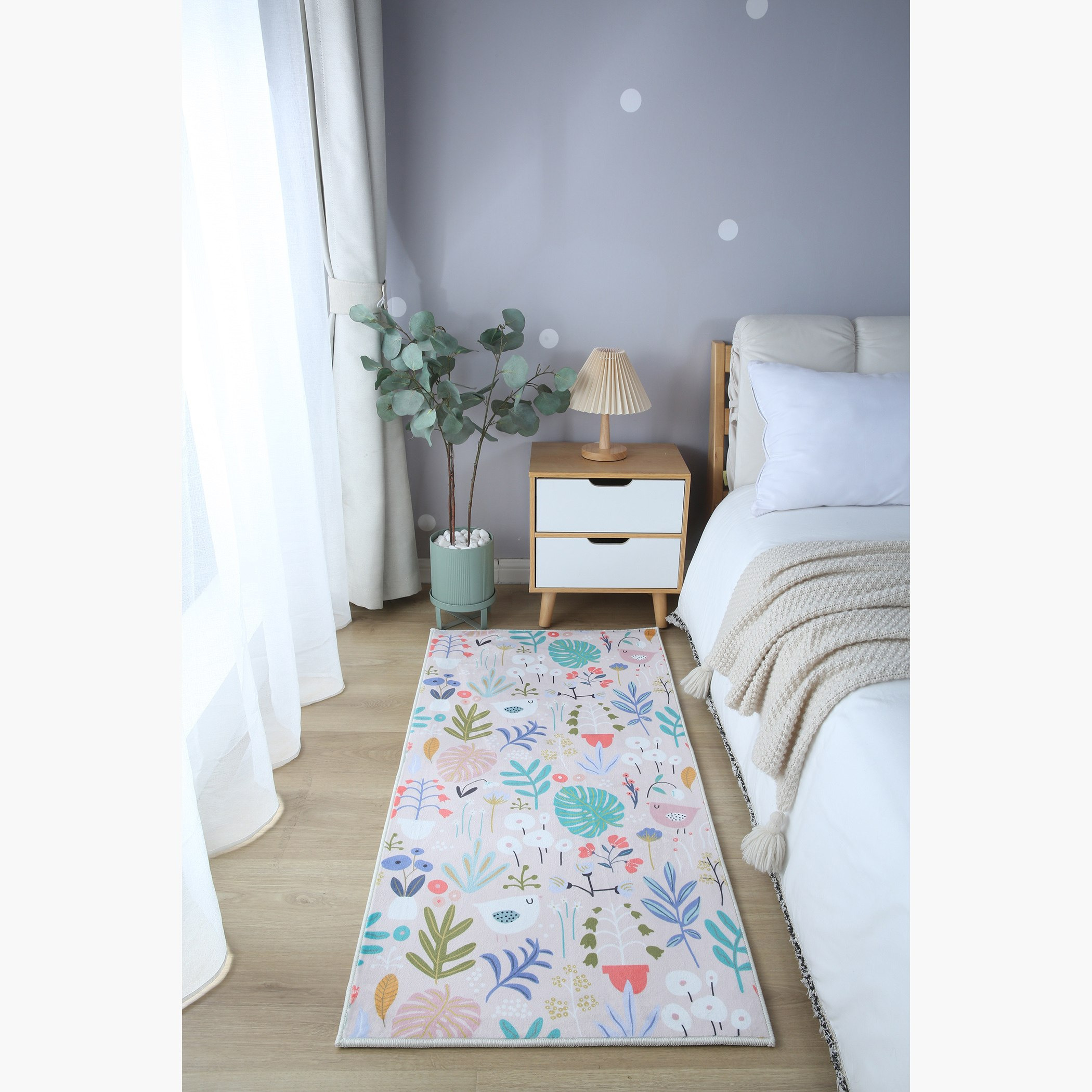 Ben Garden Print Flannel Rug - 60x120 cm-hbxhomeware-hbxkidsandyouth-image-1