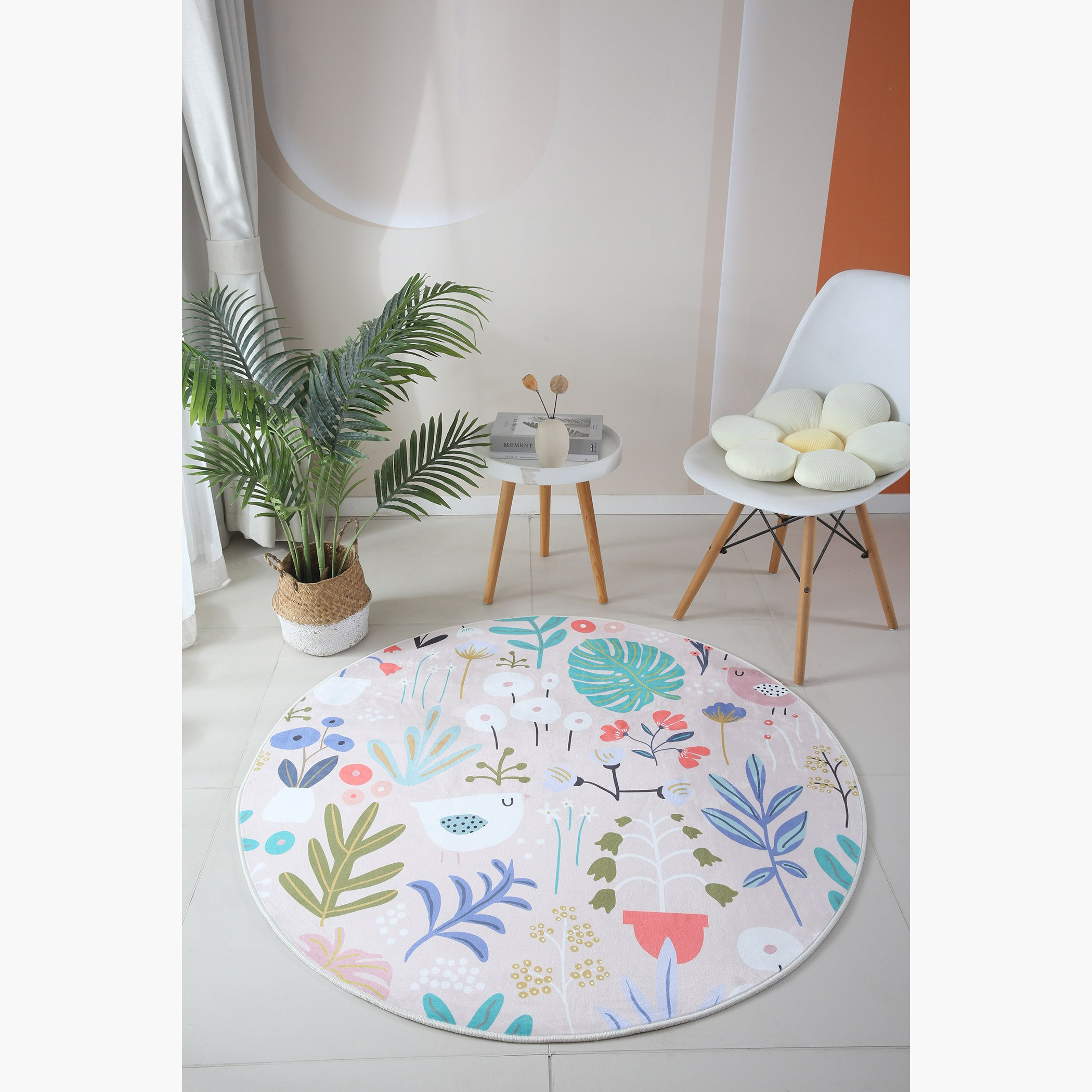 سجادة فلانيل مستديرة بطبعات من بن - 120 سم-hbxhomeware-hbxkidsandyouth-image-1