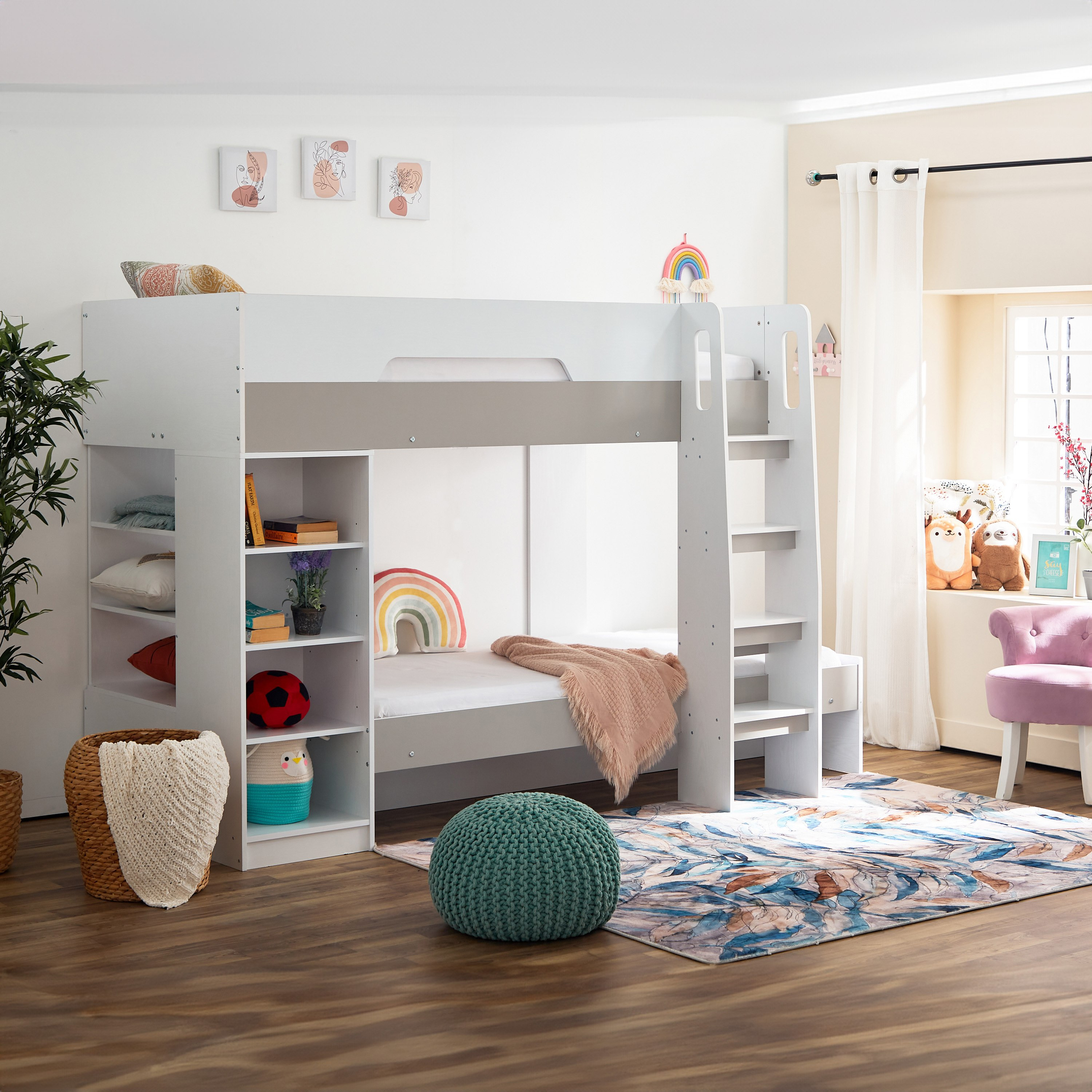 Halmstad Bunk Bed with Storage - 90x190 cm-hbxbedroom-bedsandbedsets-bunkbeds-image-13