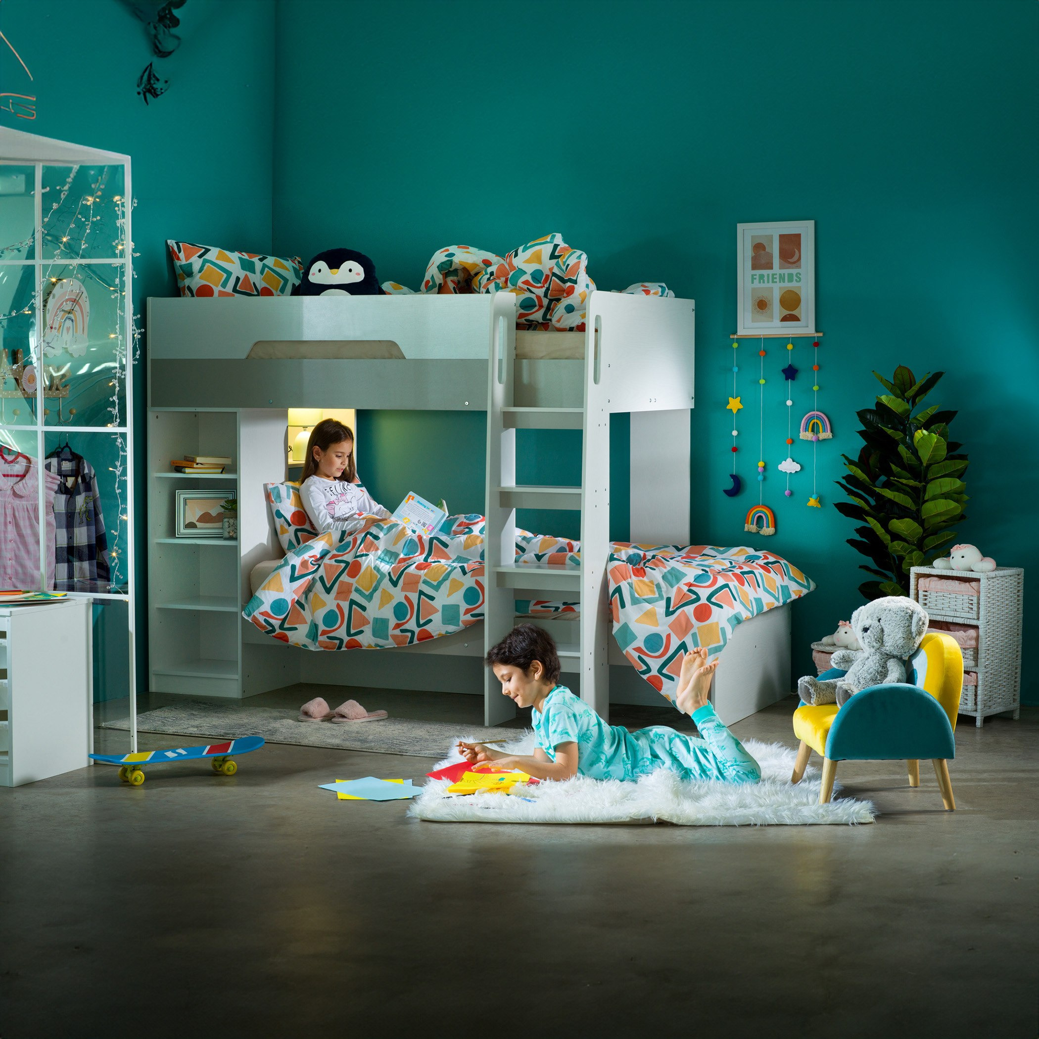 Halmstad Bunk Bed with Storage - 90x190 cm-hbxbedroom-bedsandbedsets-bunkbeds-image-14