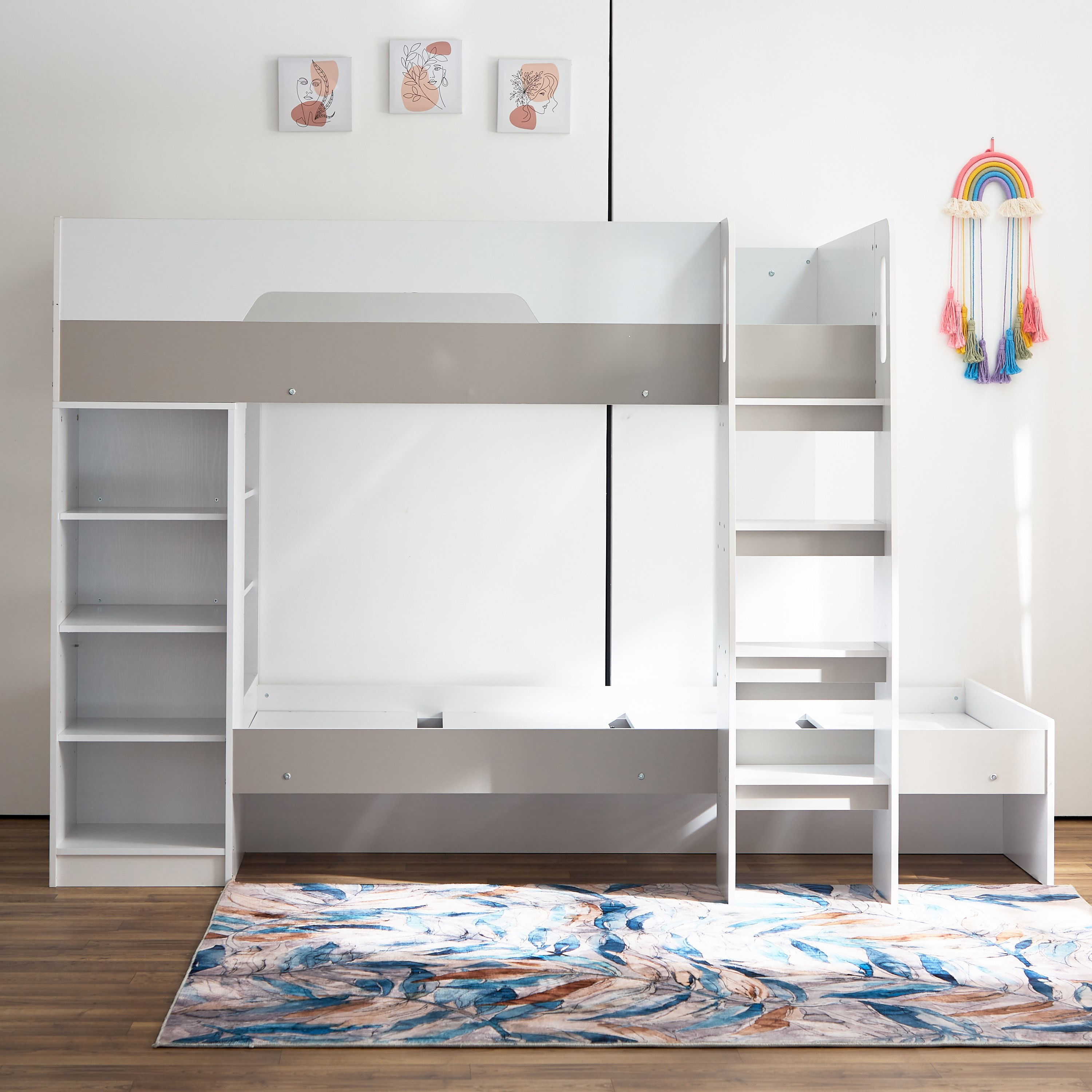 Halmstad Bunk Bed with Storage - 90x190 cm-hbxbedroom-bedsandbedsets-bunkbeds-image-7
