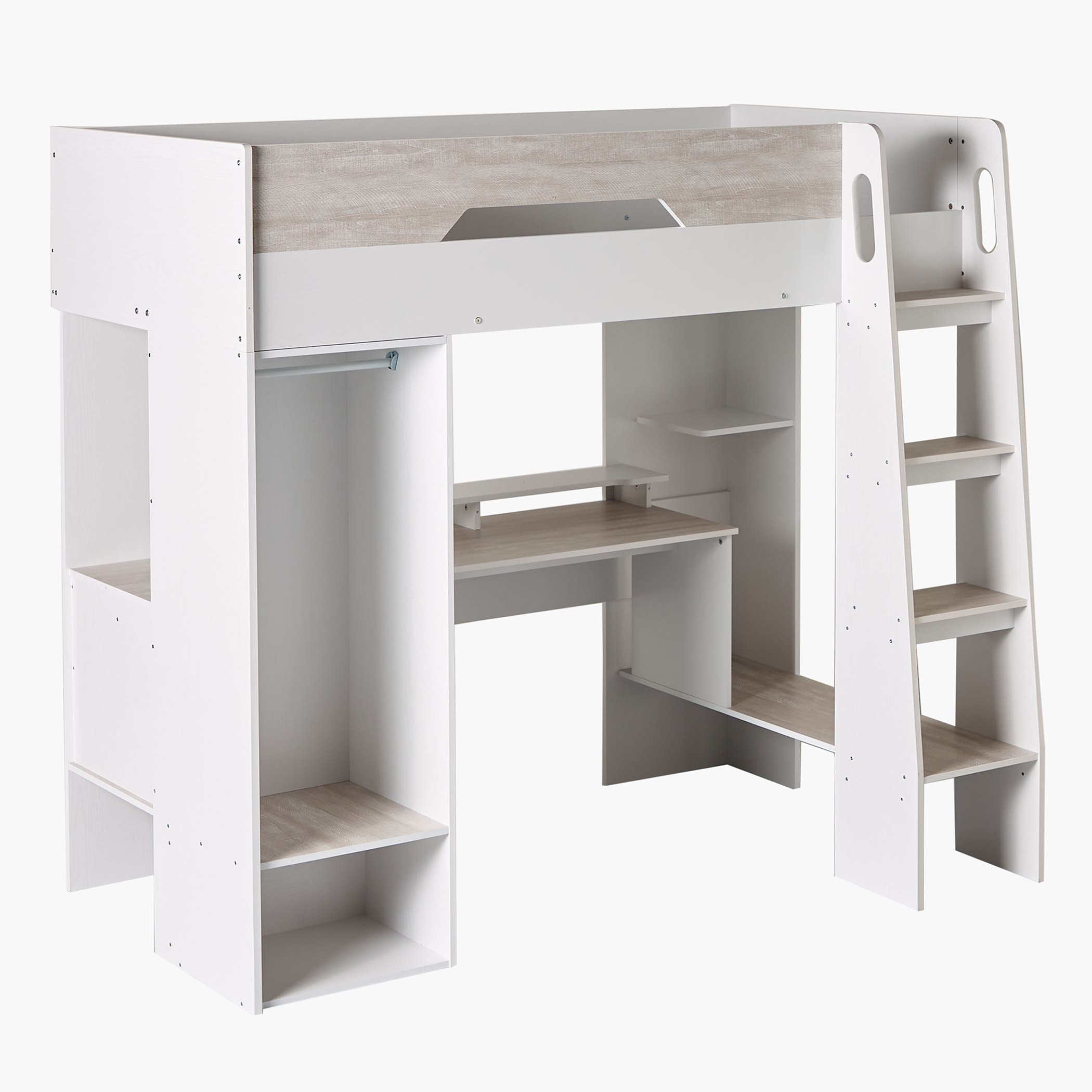My Loft Single Bed with Storage and Study Desk - 90x190 cm-hbxkidsandyouth-bedsandbedsets-bunkbeds-single-image-10