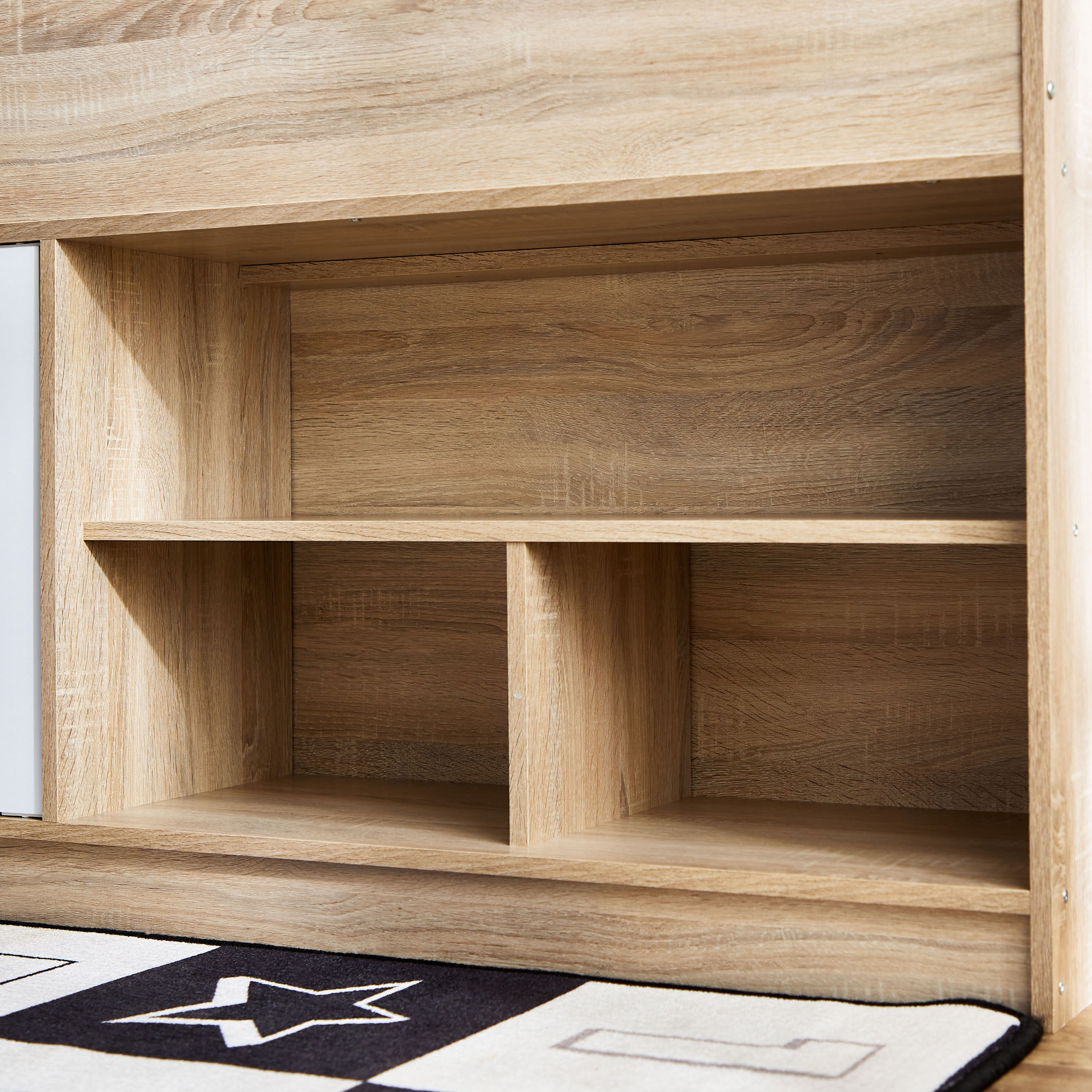 Movo Kulltorp Cabin Bed with 2 Doors and Shelves - 90x190 cm-hbxkidsandyouth-bedsandbedsets-bunkbeds-single-image-6