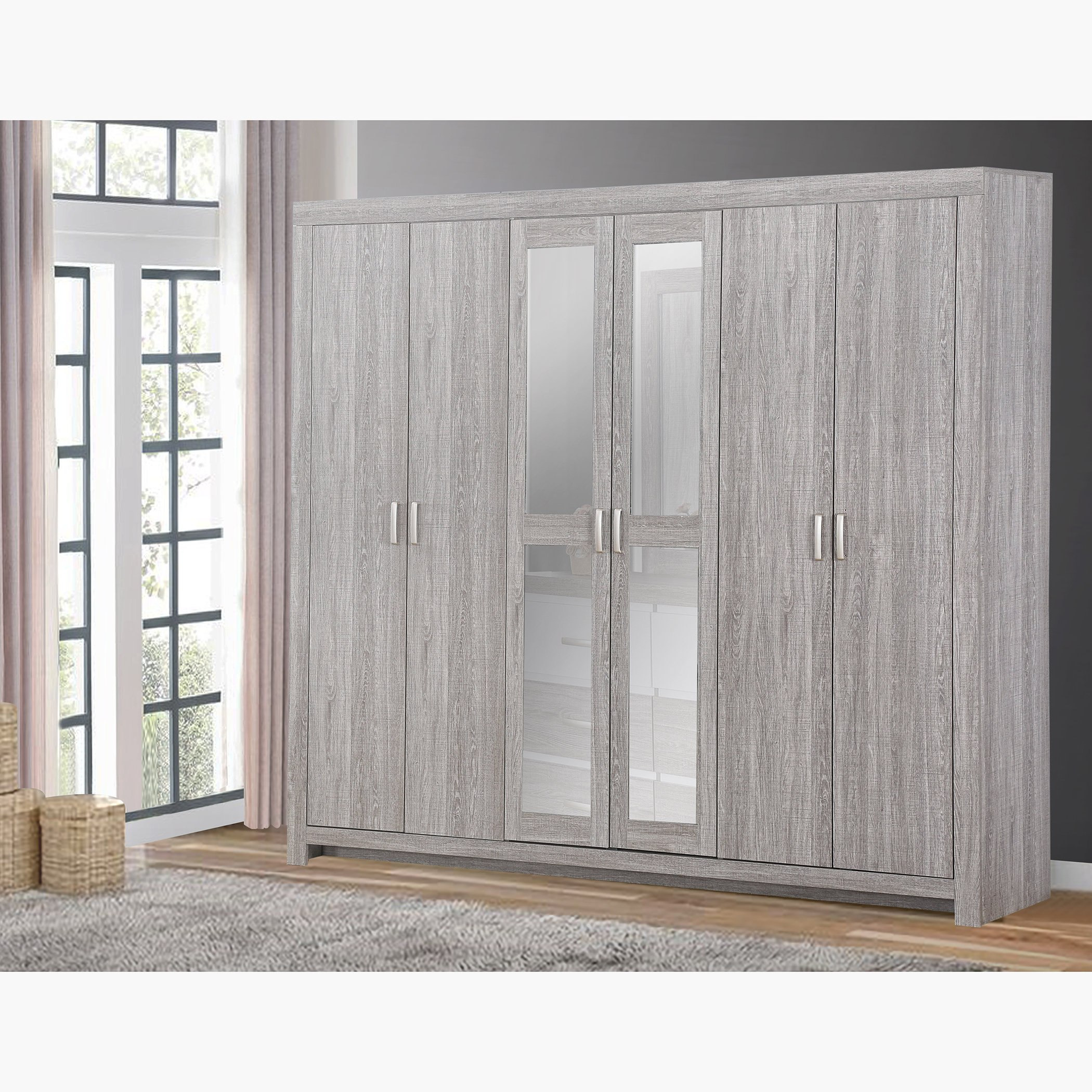 خزانة ملابس 6 أبواب بمرآة من أوديل-hbxfurniture-wardrobes-image-1