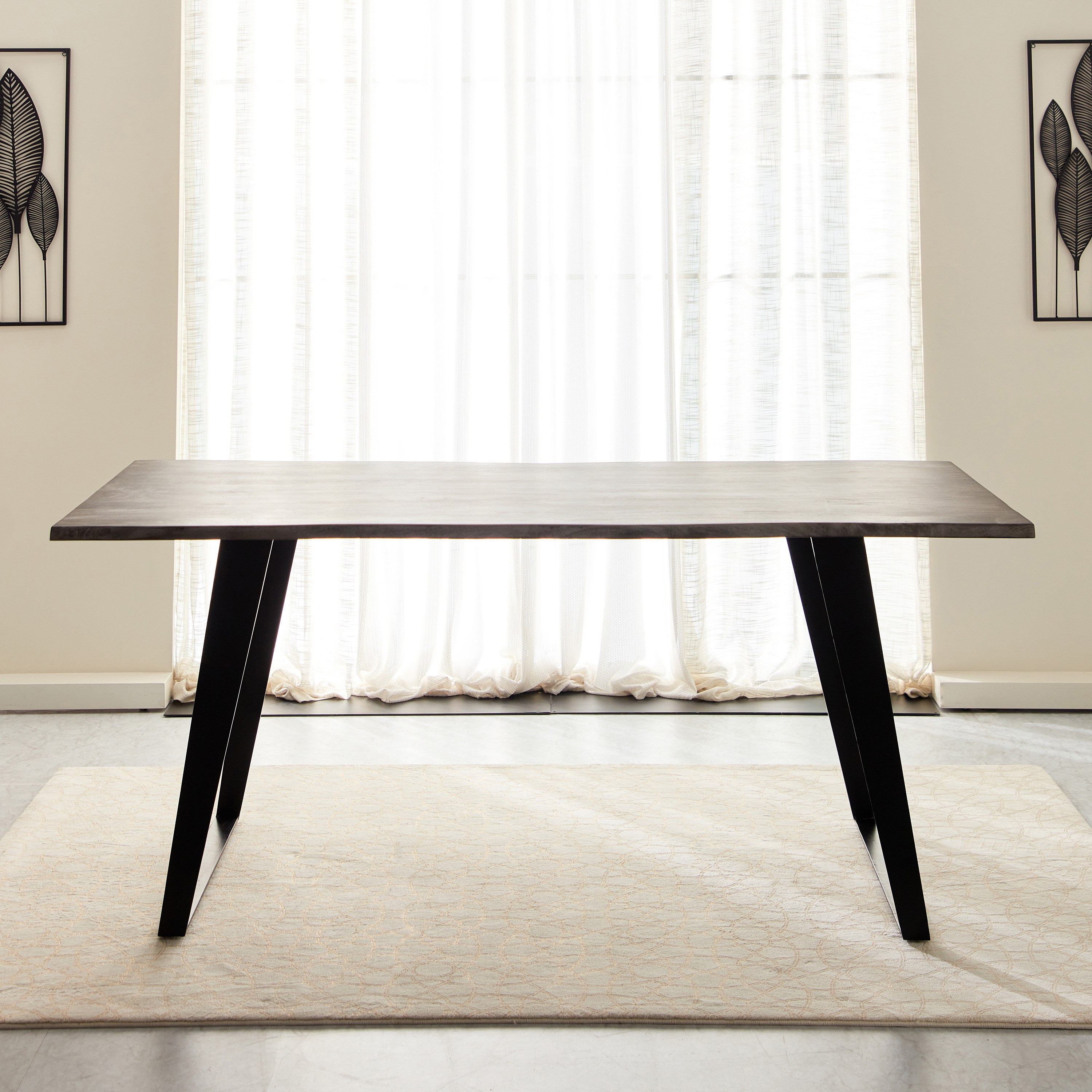طاولة سفرة لـ6 مقاعد من الخشب الصلب - هاربور من فيندرا-hbxdiningroom-diningtablesandsets-diningtables-sixseater-image-2