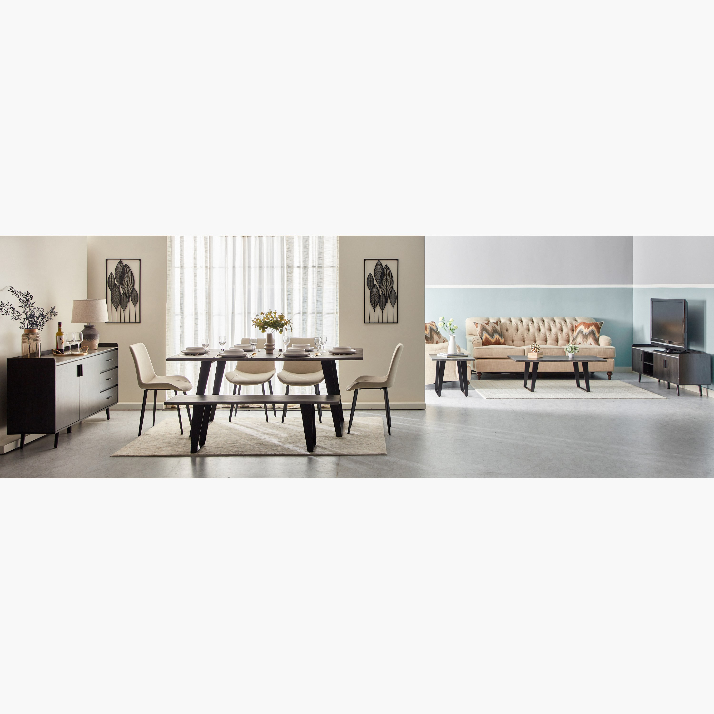 طاولة سفرة لـ6 مقاعد من الخشب الصلب - هاربور من فيندرا-hbxdiningroom-diningtablesandsets-diningtables-sixseater-image-9