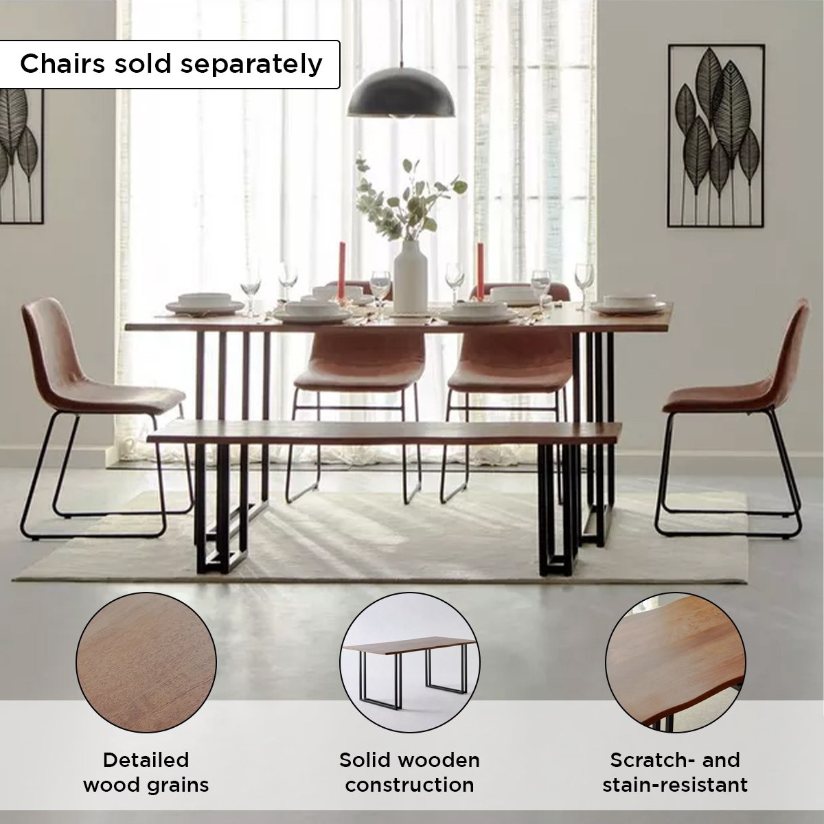 طاولة سفرة لـ6 مقاعد من الخشب الصلب - مونتانا لايف إيدج من فيندرا-hbxdiningroom-diningtablesandsets-diningtables-sixseater-image-4