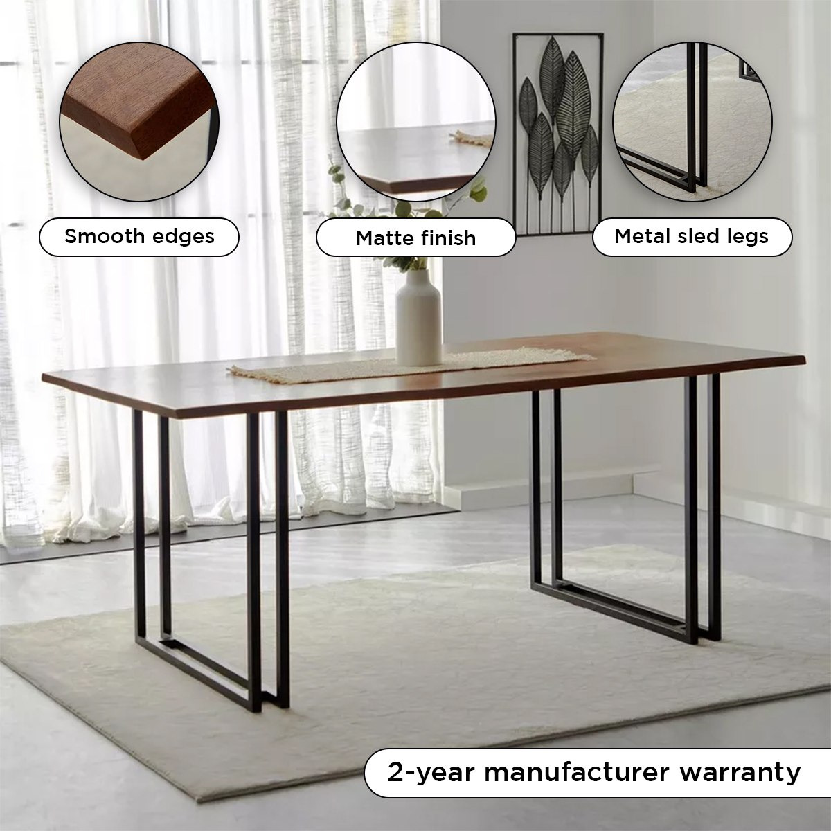طاولة سفرة لـ6 مقاعد من الخشب الصلب - مونتانا لايف إيدج من فيندرا-hbxdiningroom-diningtablesandsets-diningtables-sixseater-image-6