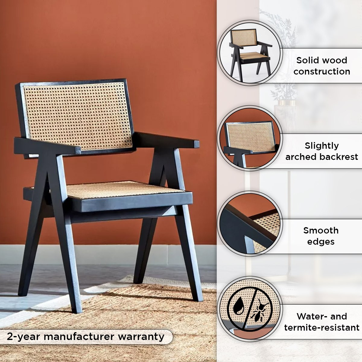 كرسي بذراعين من الخشب الصلب والروطان الطبيعي - لشبونة من فيندرا-hbxfurniture-sofasandarmchairs-armchairs-image-4