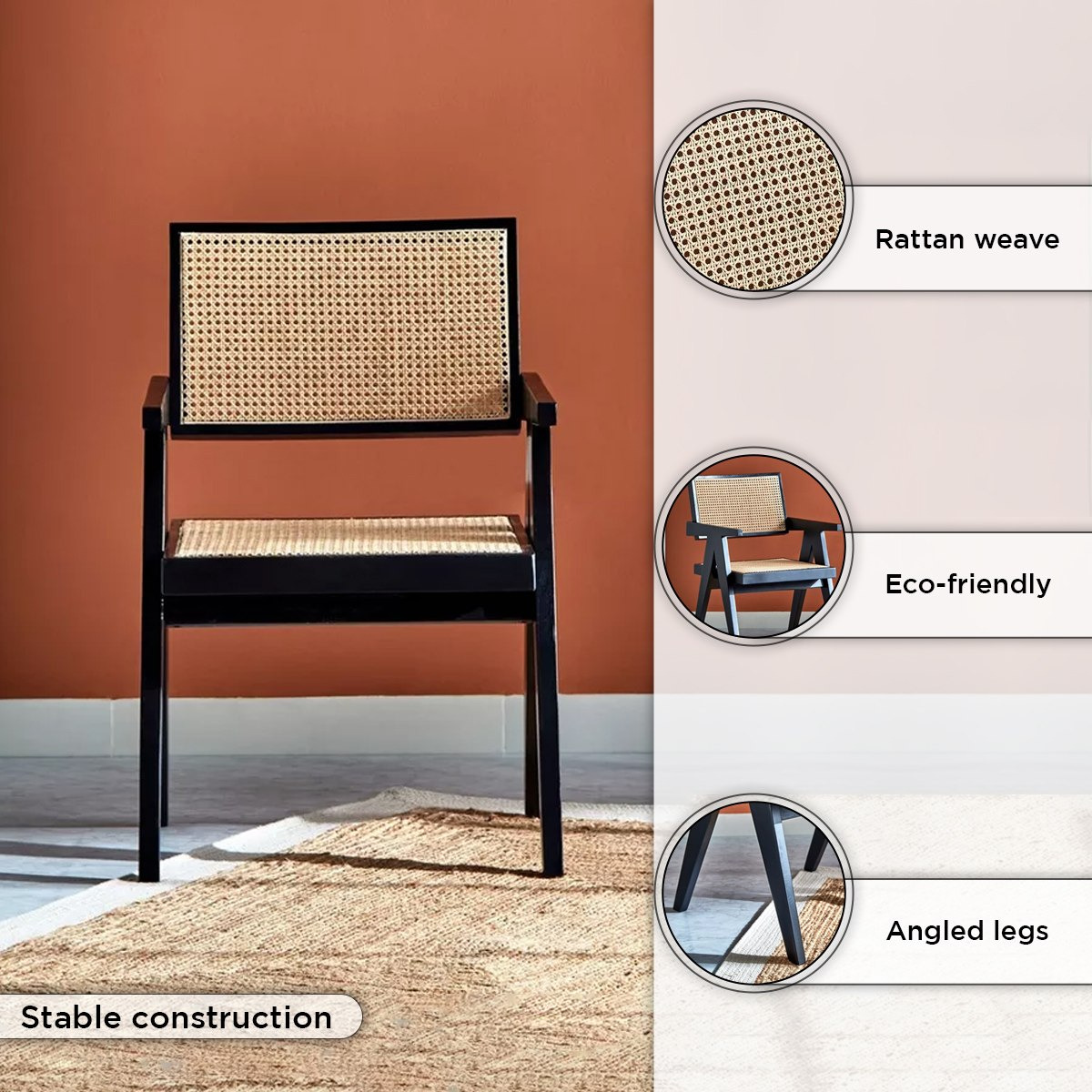 كرسي بذراعين من الخشب الصلب والروطان الطبيعي - لشبونة من فيندرا-hbxfurniture-sofasandarmchairs-armchairs-image-5