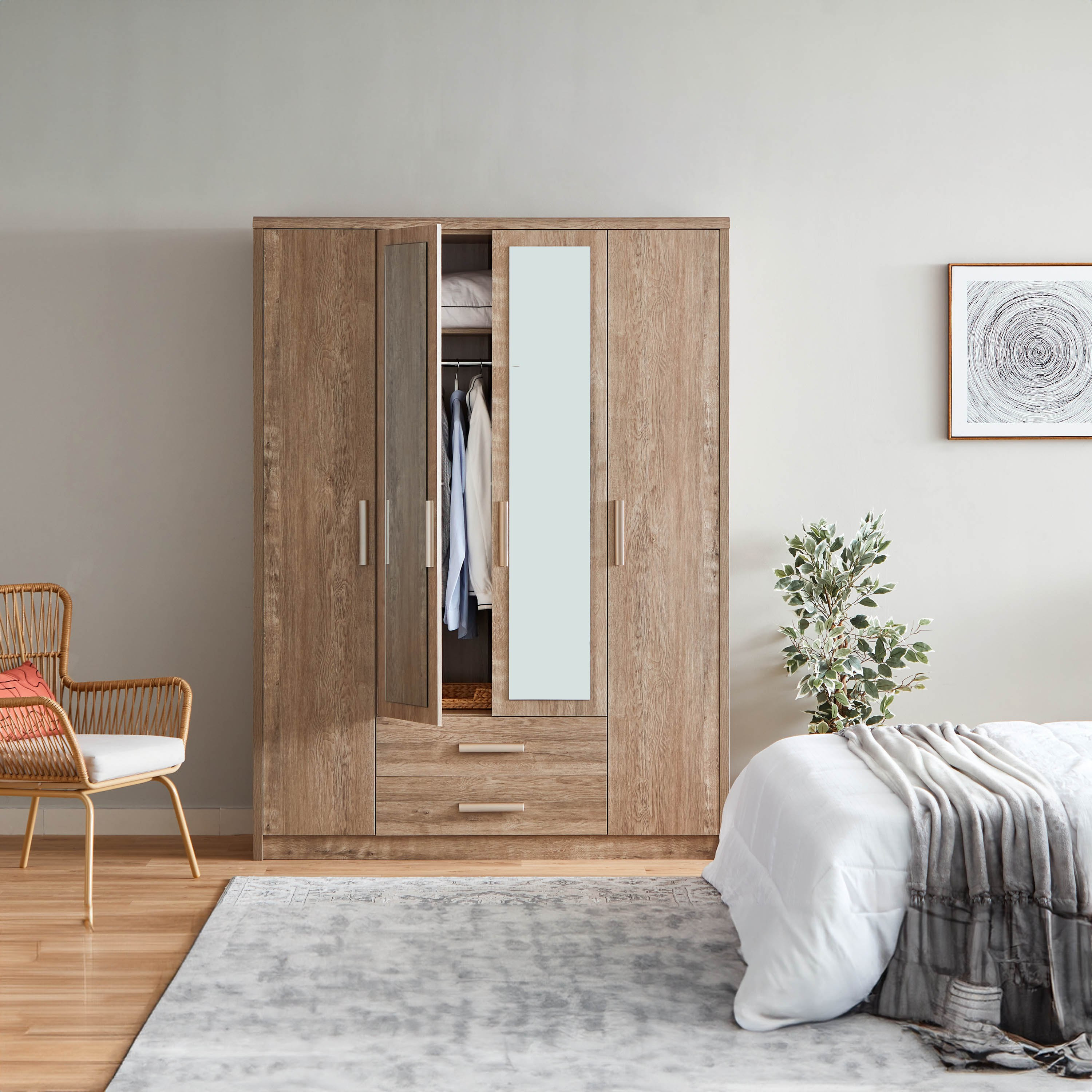 Curvy 4-Door 2-Drawer Wardrobe with 2 Mirrors-PROMO_HB_KSA_HBX10_190925-image-12