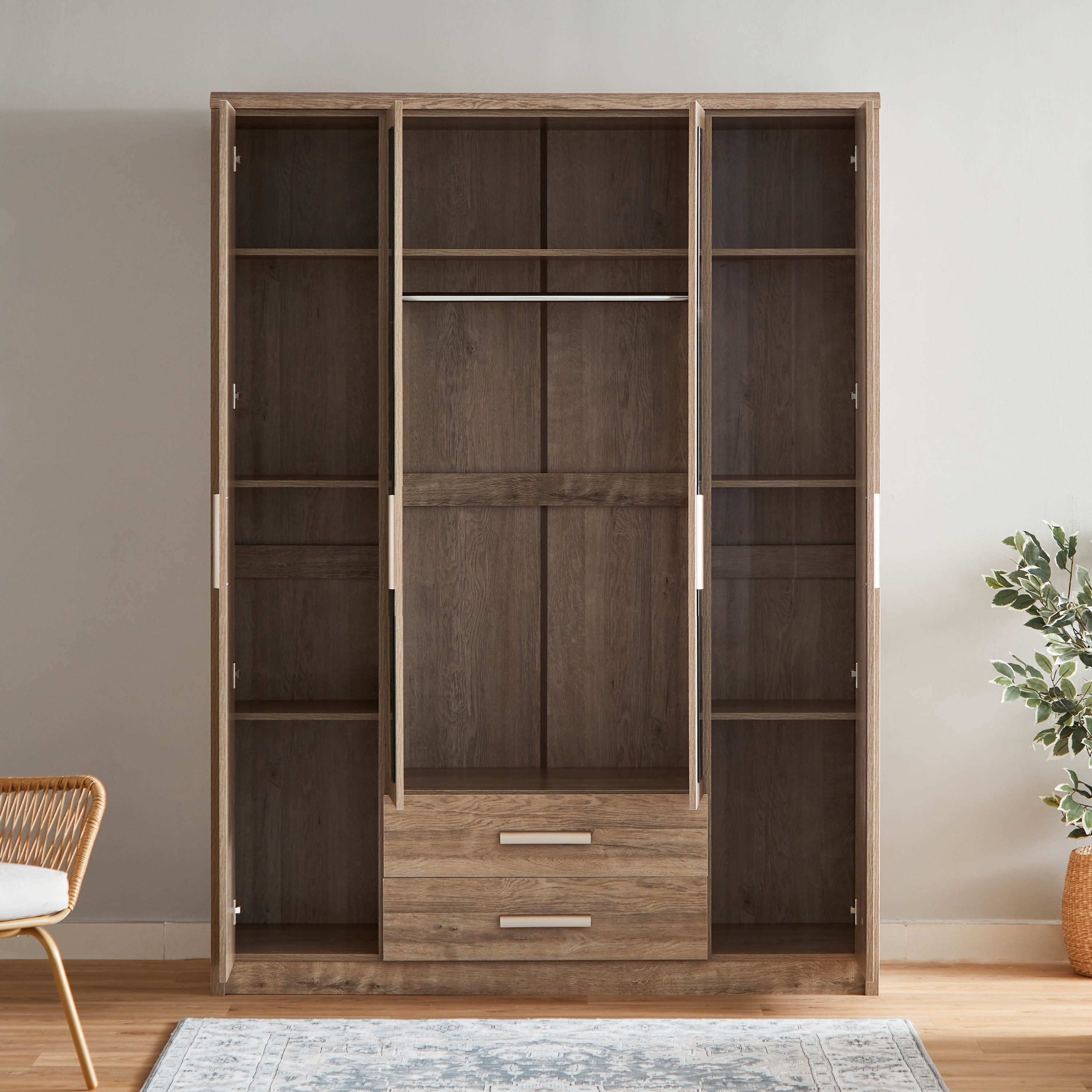 Curvy 4-Door 2-Drawer Wardrobe with 2 Mirrors-PROMO_HB_KSA_HBX10_190925-image-4
