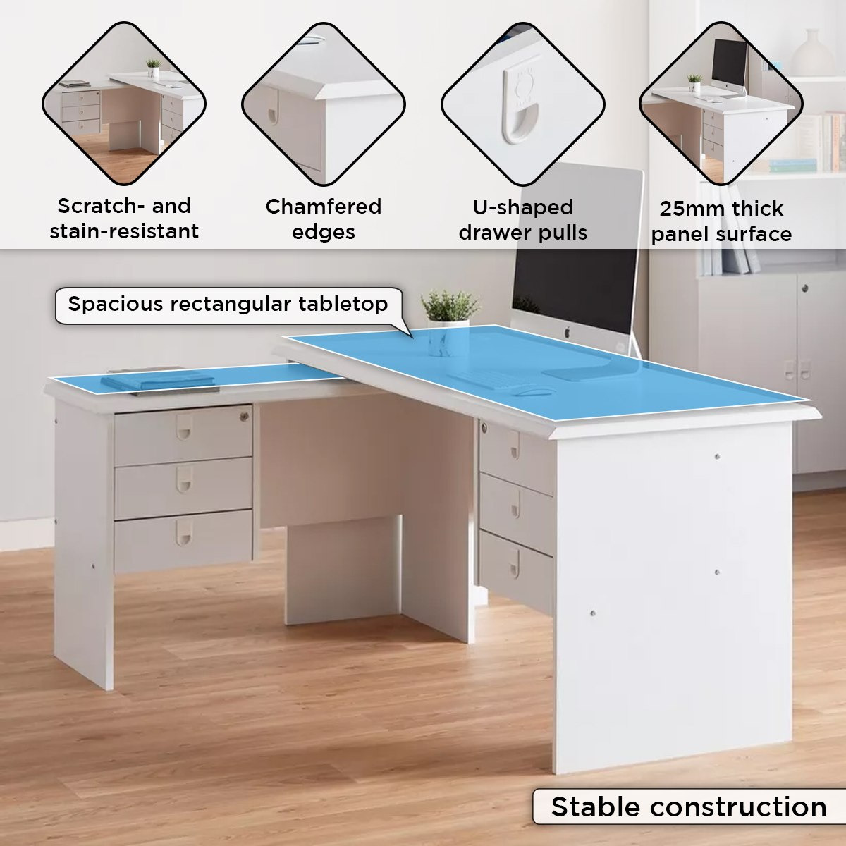 Lisbon Corner Office Desk with 6 Drawers-hbxfurniture-office-desks-image-5