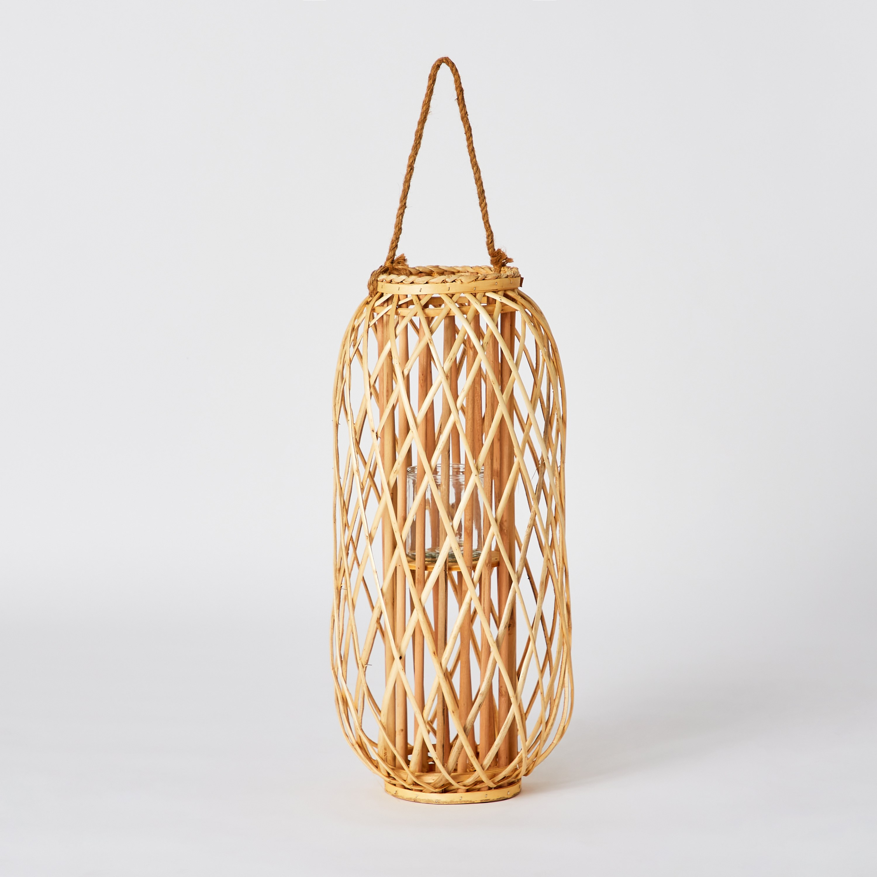 فانوس من الصفصاف مع حامل شموع فوتيف زجاج من فيرا-ويلا - 32x32x70 سم-hbxdecorandfurnishings-homeaccessories-lanterns-image-7