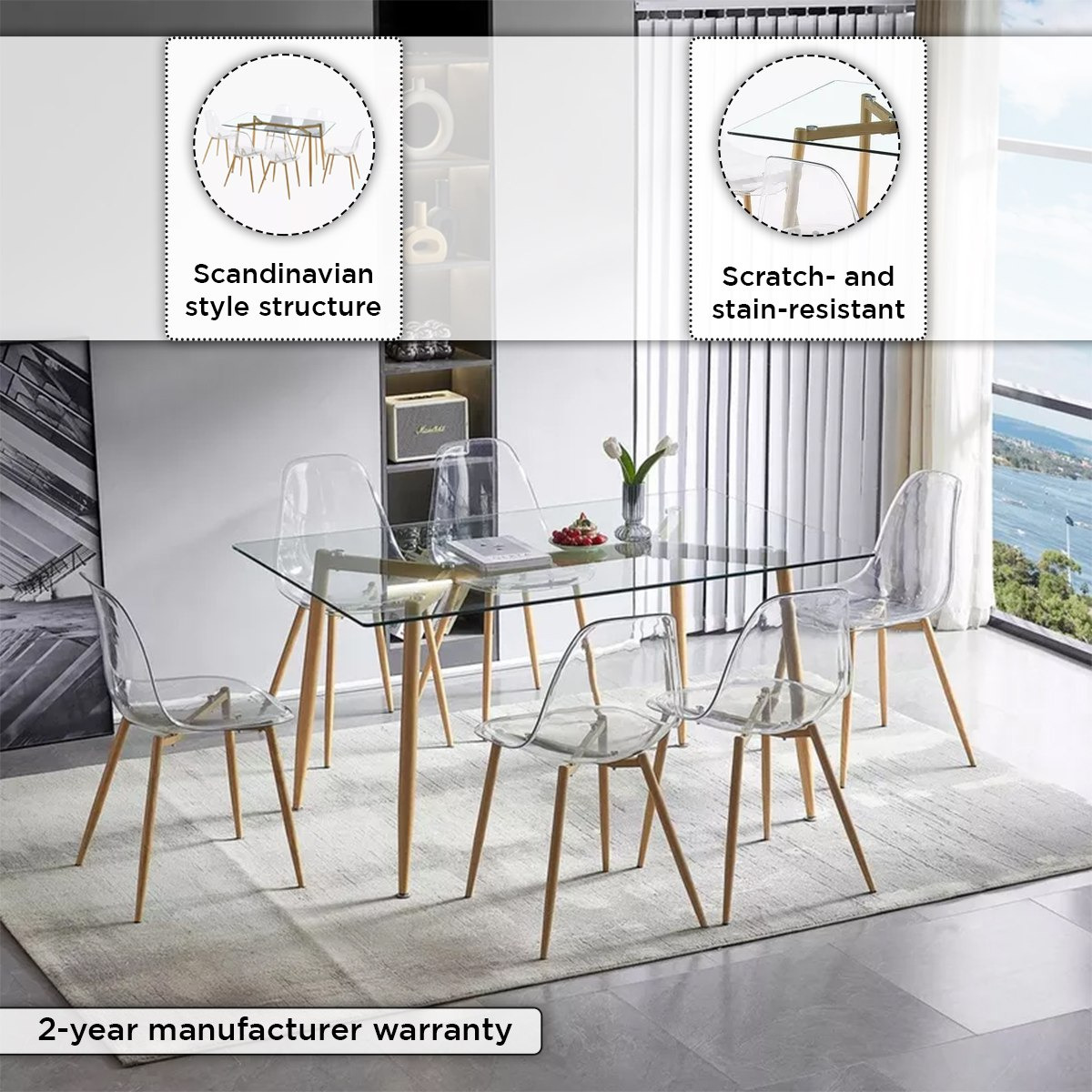 طقم سُفرة 6 مقاعد - ليما فانتوم-hbxfurniture-diningtablesandsets-diningsets-sixseater-image-4