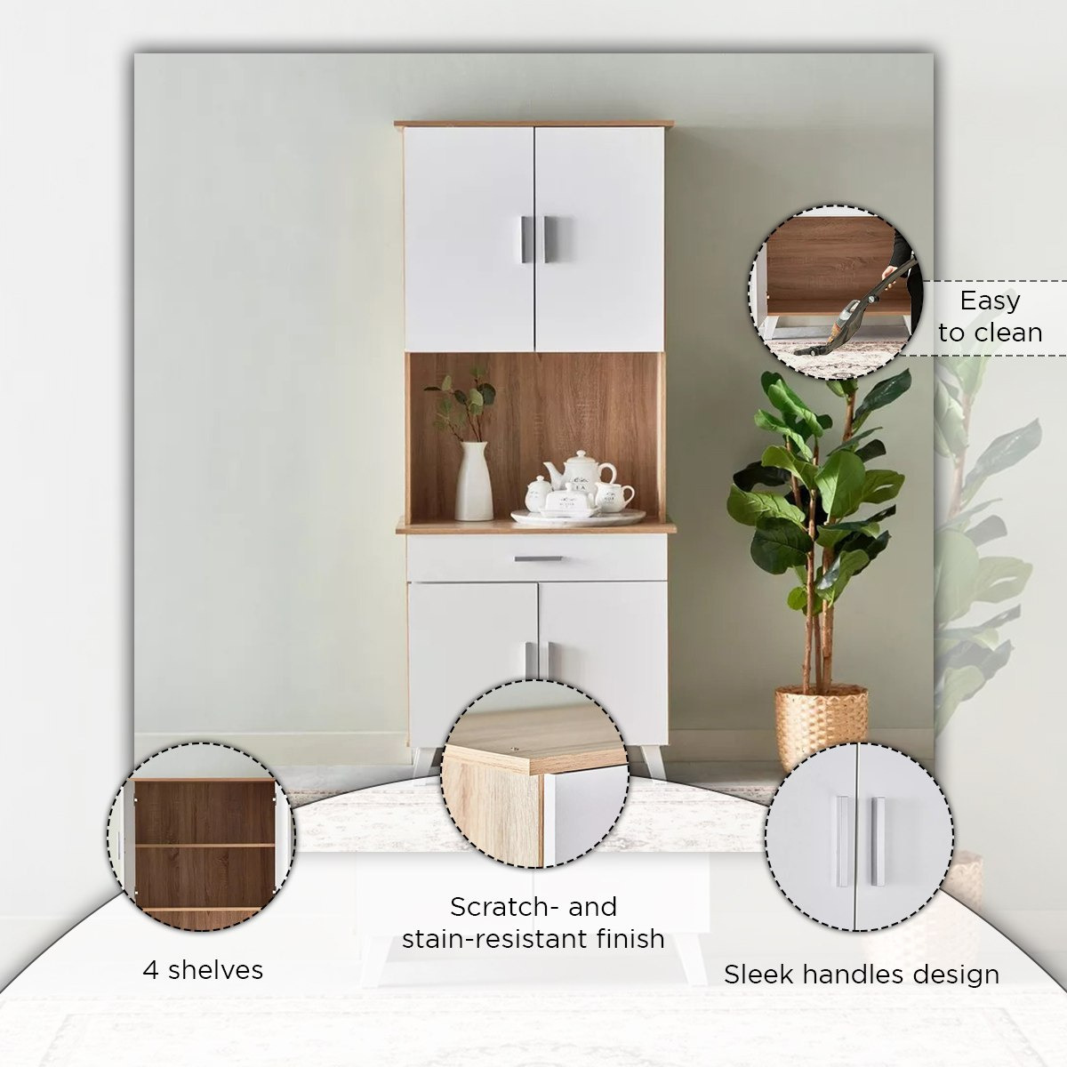 خزانة مطبخ 4 أبواب بدرج من ألفورد-hbxfurniture-diningroom-buffetsandsideboards-image-17