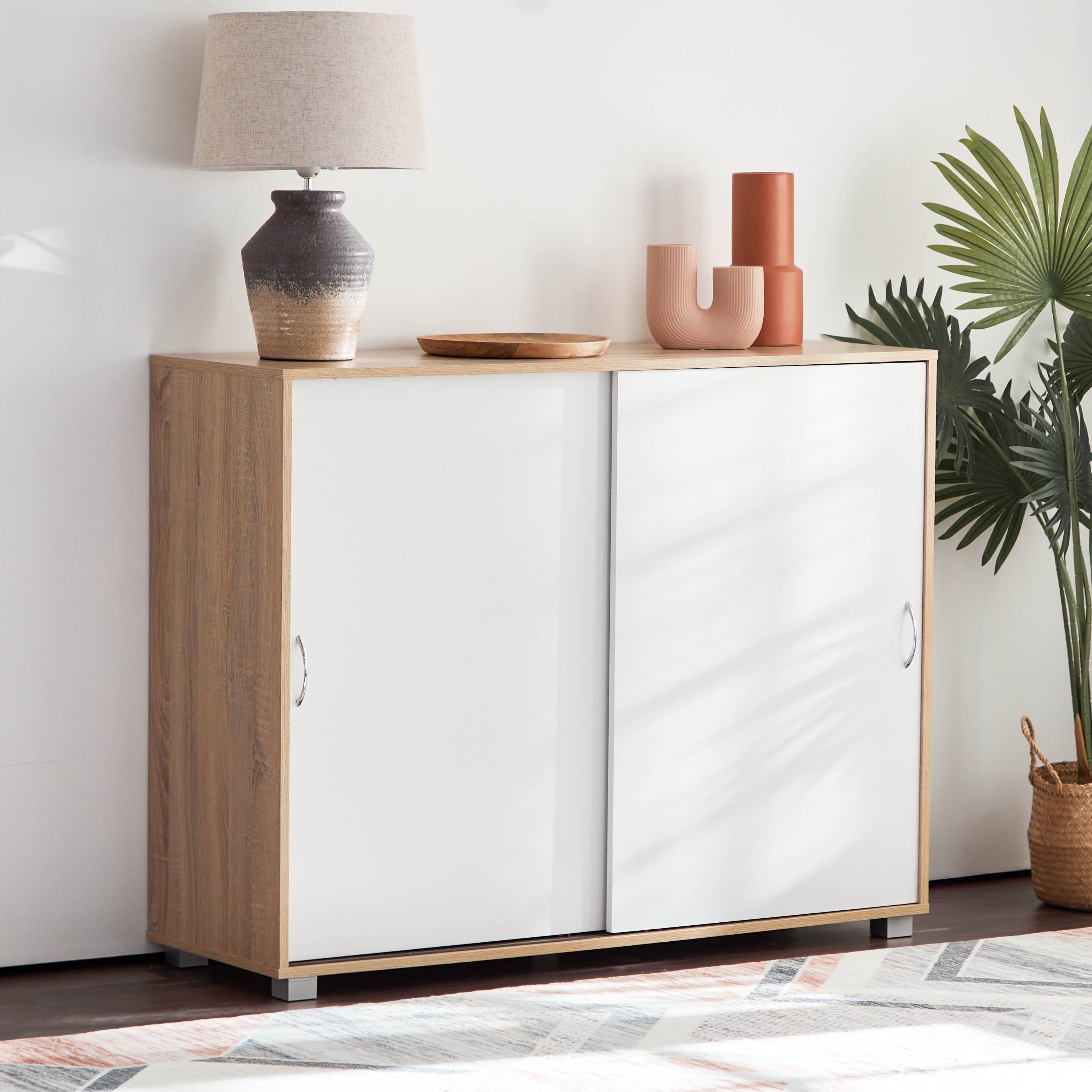 Capri 24-Pair Sliding Door Shoe Cabinet