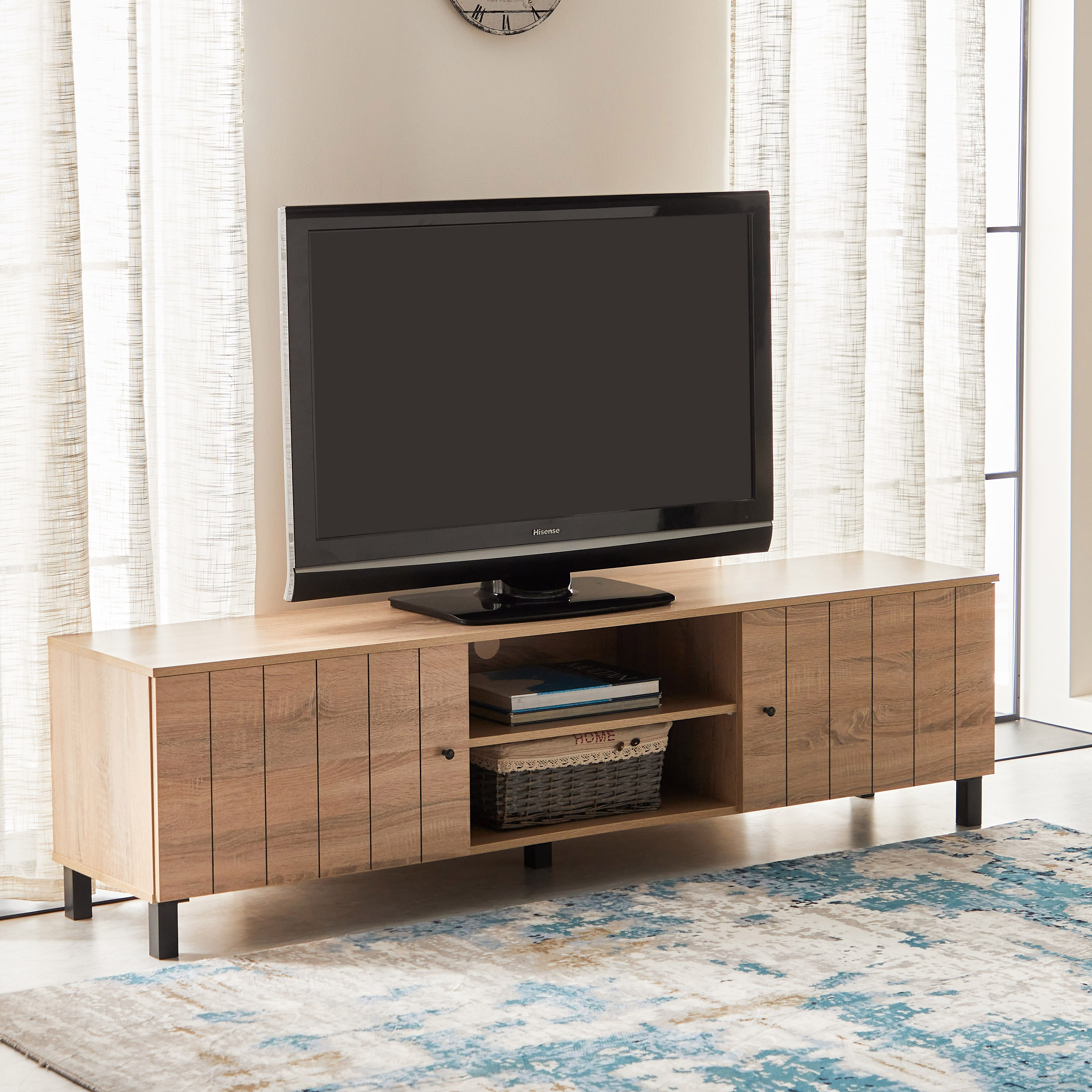 Wooden tv stand for on sale 75 inch tv