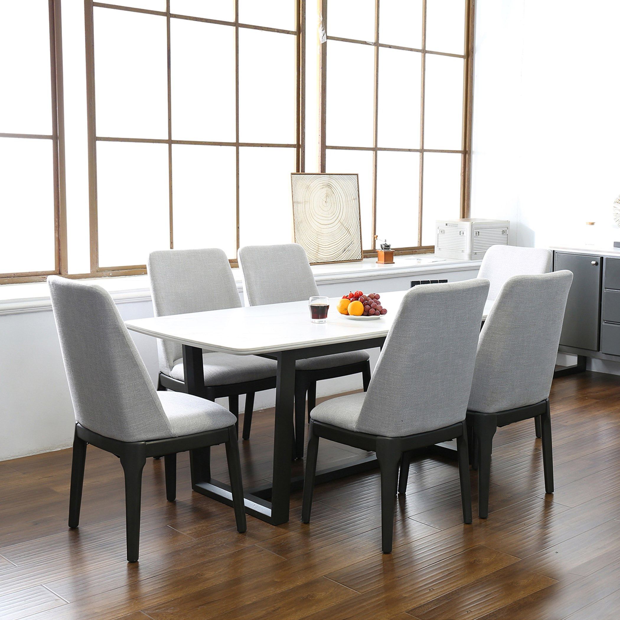 طقم طاولة سفرة 6 مقاعد - أدن-hbxfurniture-diningtablesandsets-diningsets-sixseater-image-1