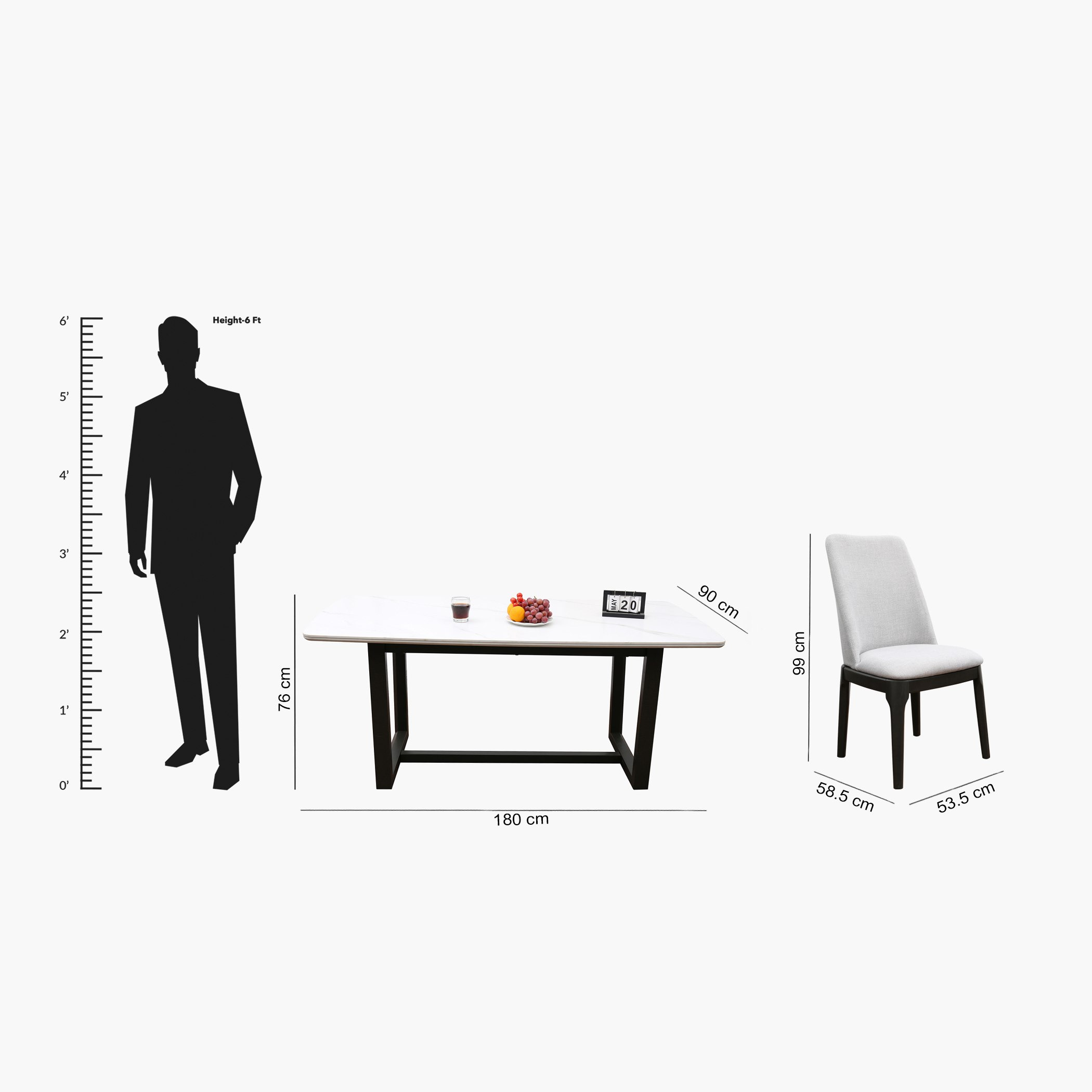 طقم طاولة سفرة 6 مقاعد - أدن-hbxfurniture-diningtablesandsets-diningsets-sixseater-image-12