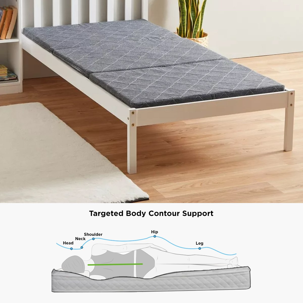 SleepEase iSmart Trifold Foldable Guest Travel Foam Single Mattress - 90x190x6 cm-hbxfurniture-bedroom-mattresses-single-image-7