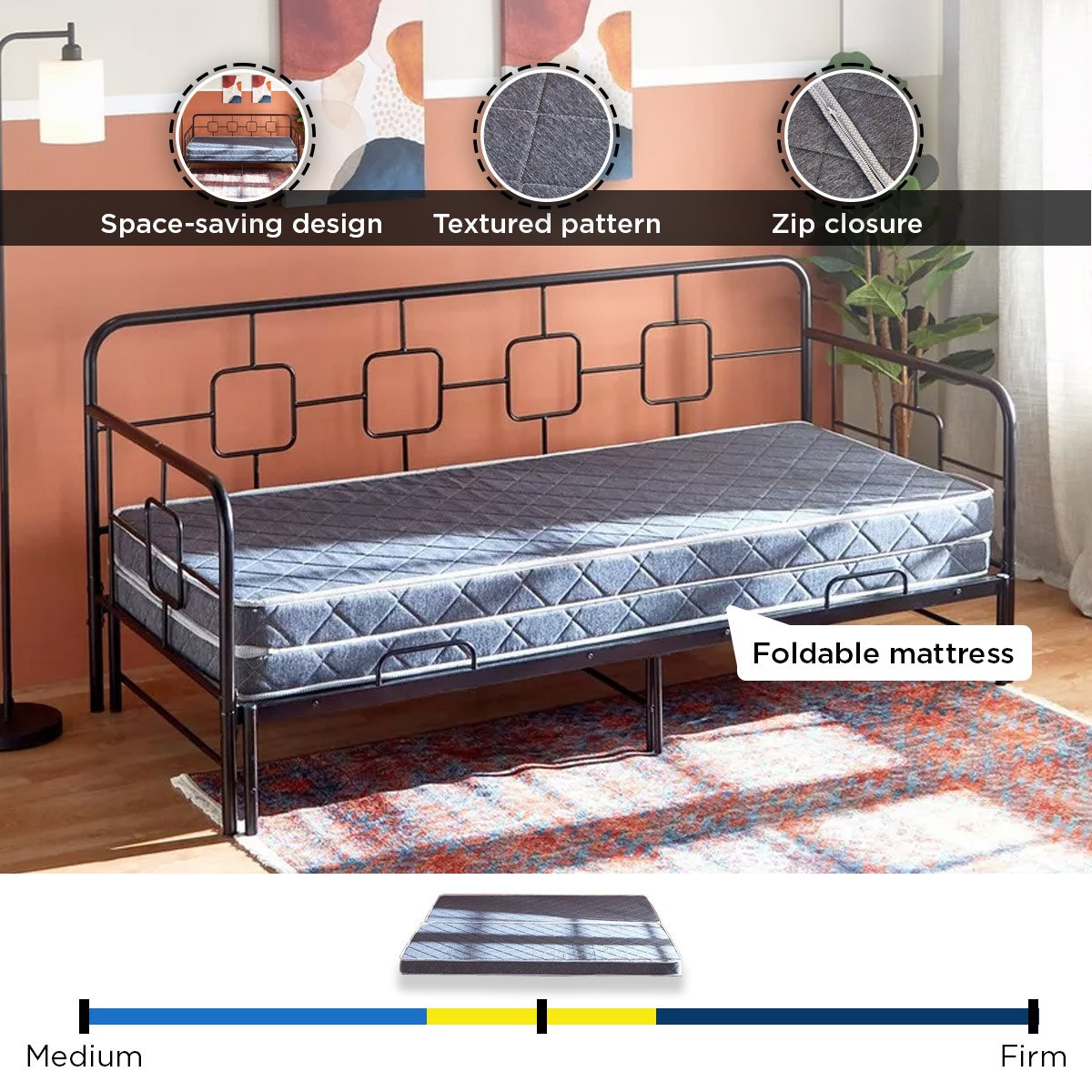 SleepEase iUrban Firm Rebonded Foam King Mattress for Extendable Day Bed- 90/180x200 -hbxfurniture-mattresses-king-image-10