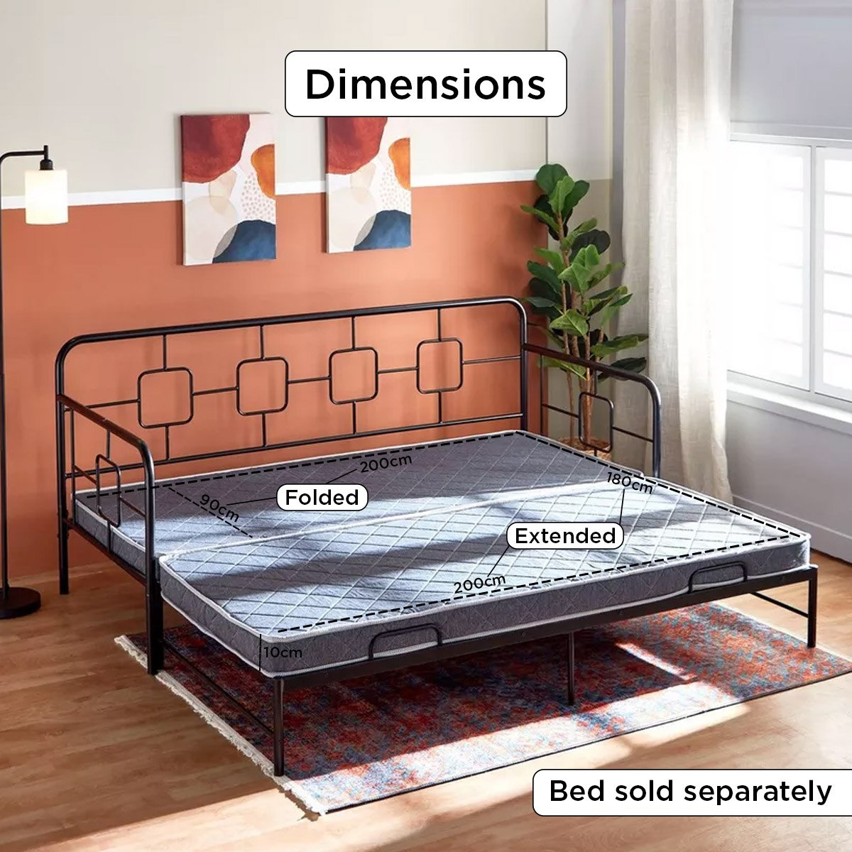 SleepEase iUrban Firm Rebonded Foam King Mattress for Extendable Day Bed- 90/180x200 -hbxfurniture-mattresses-king-image-9