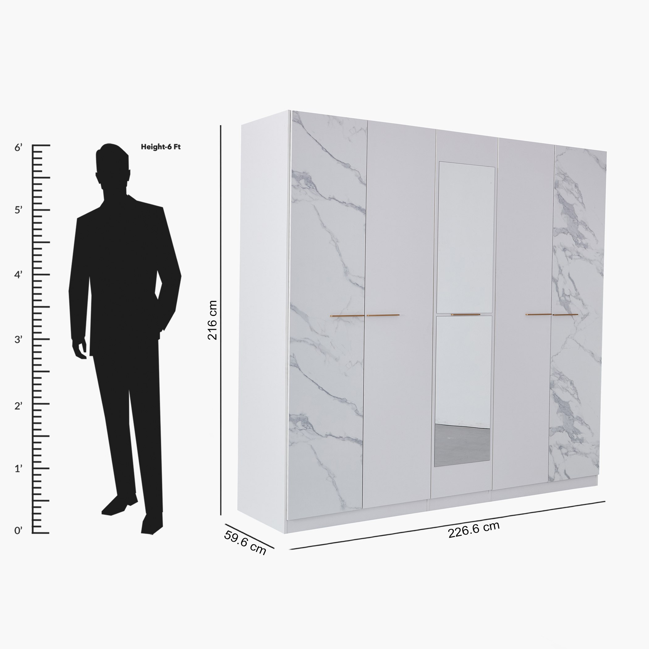 خزانة ملابس 5 أبواب بمرآة من مارلو-hbxfurniture-wardrobes-image-8