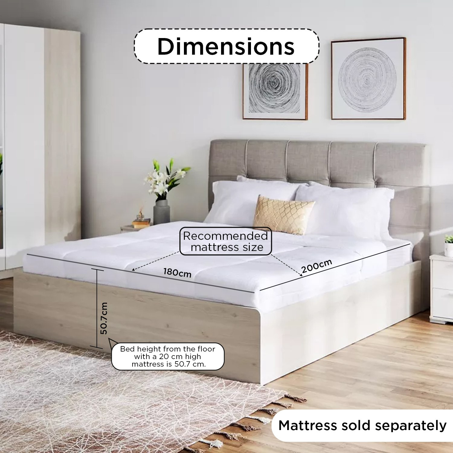 طقم غرفة نوم كينج 5 قطع من فييستا - 180x200 سم-hbxbedroom-bedsandbedsets-bedroomsets-king-image-5