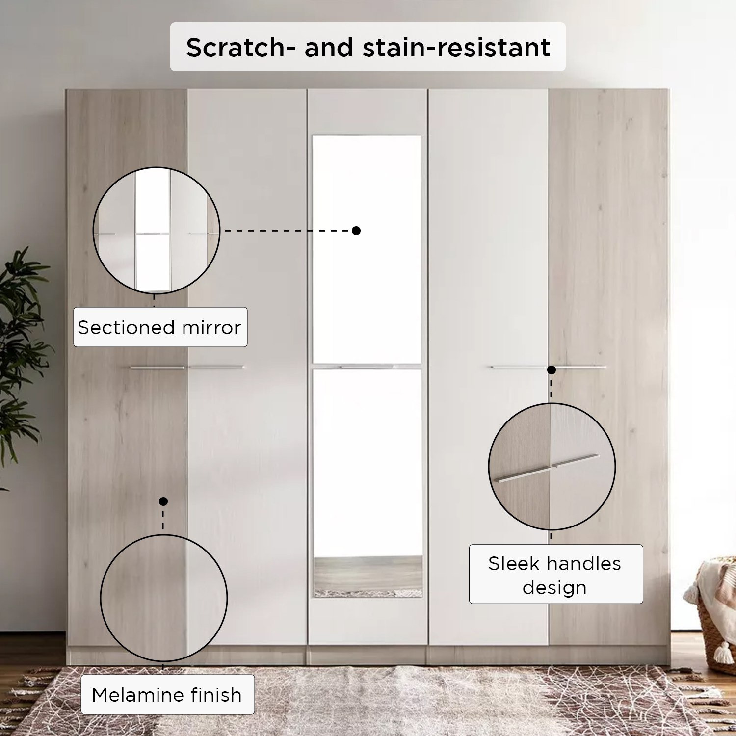 خزانة ملابس 5 أبواب بمرآة من فييستا-hbxfurniture-wardrobes-image-17