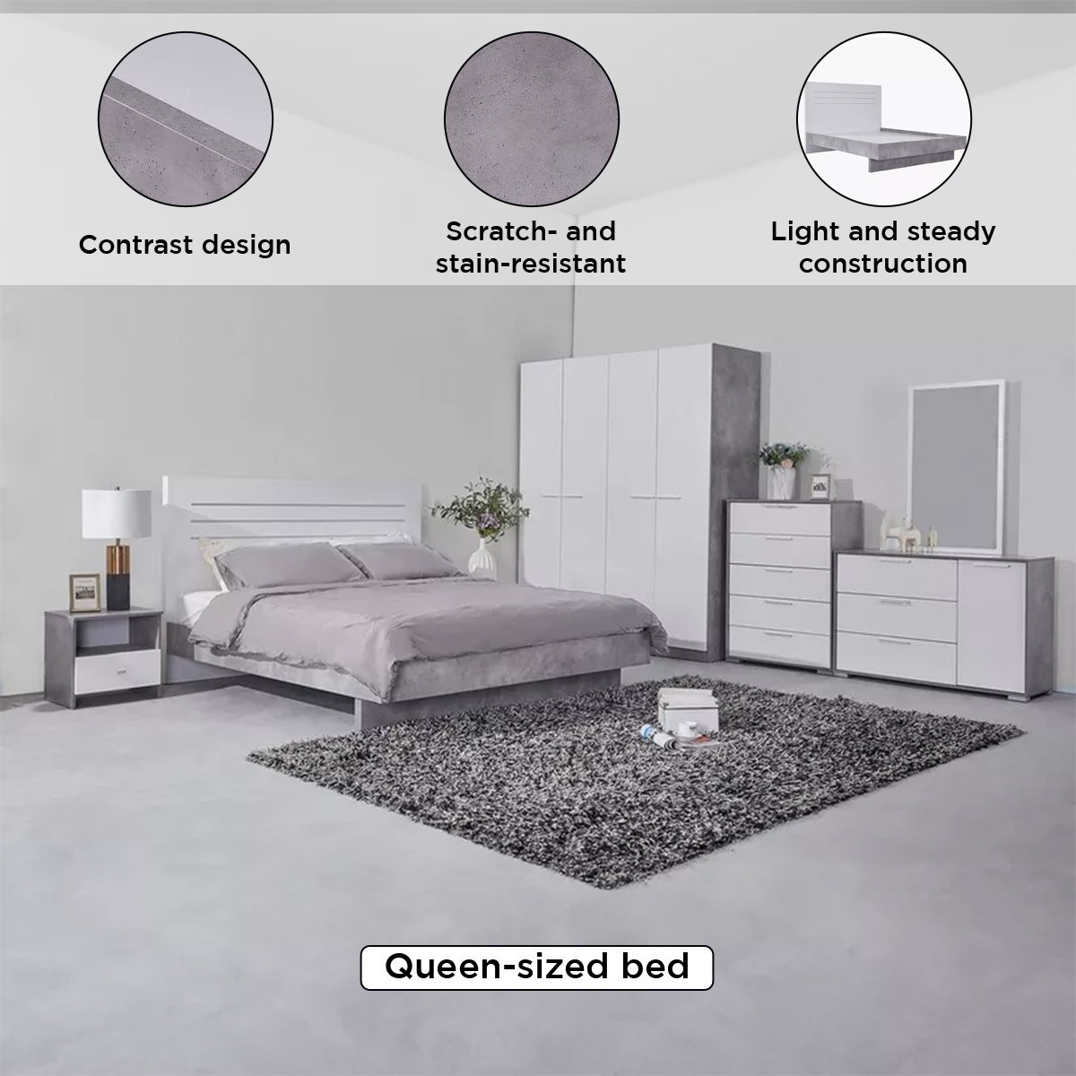 Patara Queen Bed with Floating Footboard - 150x200 cm-hbxbedroom-bedsandbedsets-beds-queen-image-5