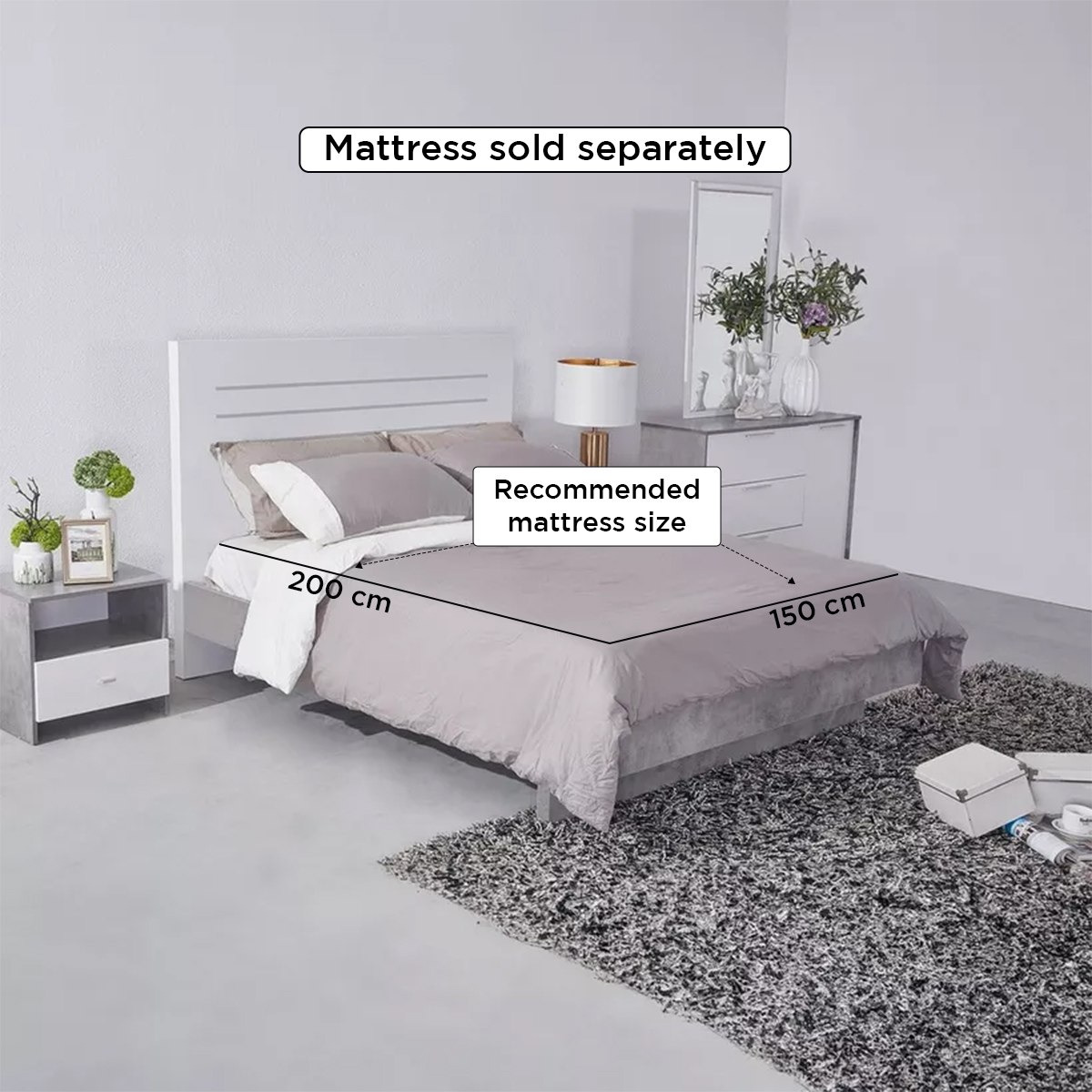 Patara Queen Bed with Floating Footboard - 150x200 cm-hbxbedroom-bedsandbedsets-beds-queen-image-6