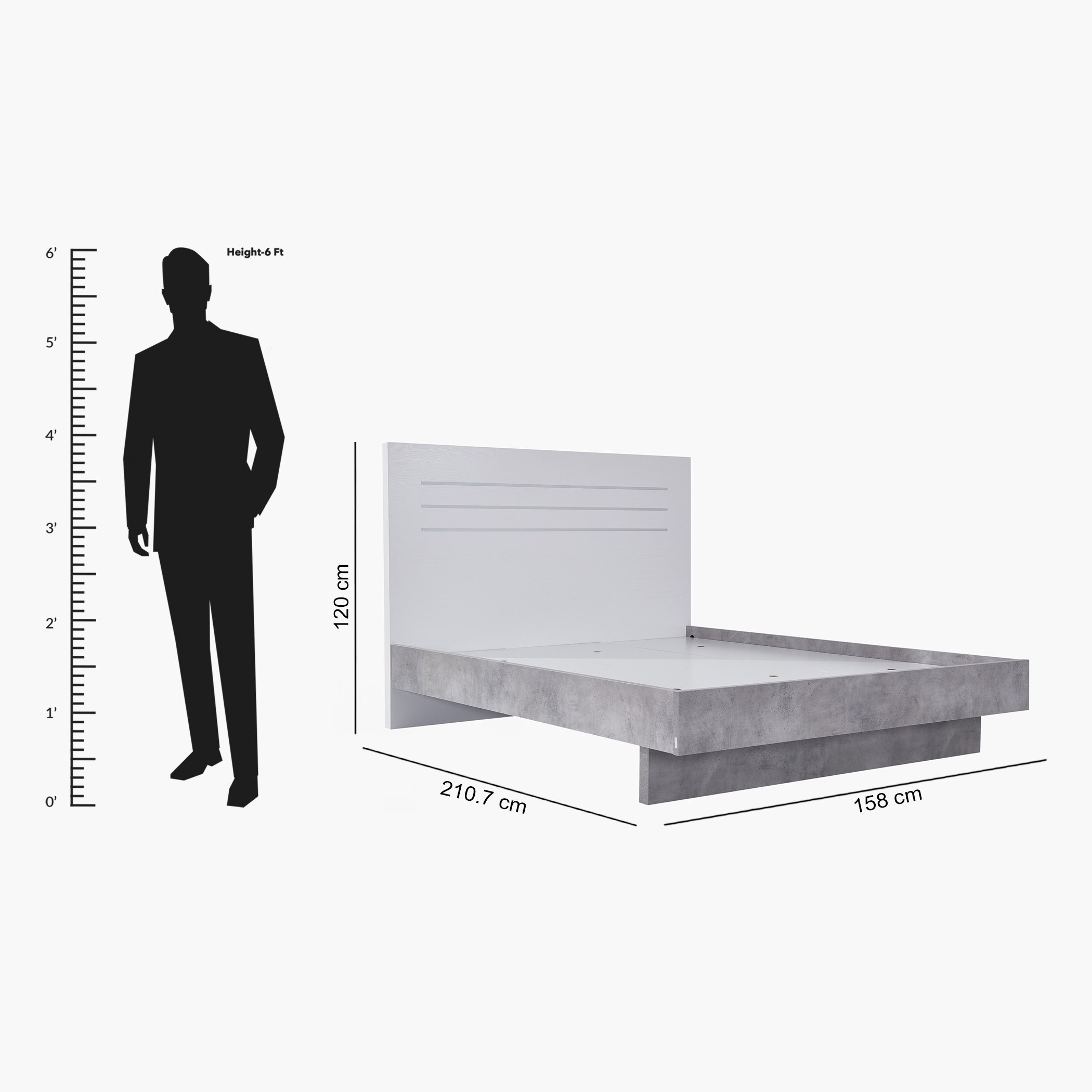 Patara Queen Bed with Floating Footboard - 160x200 cm-hbxbedroom-bedsandbedsets-beds-queen-image-8