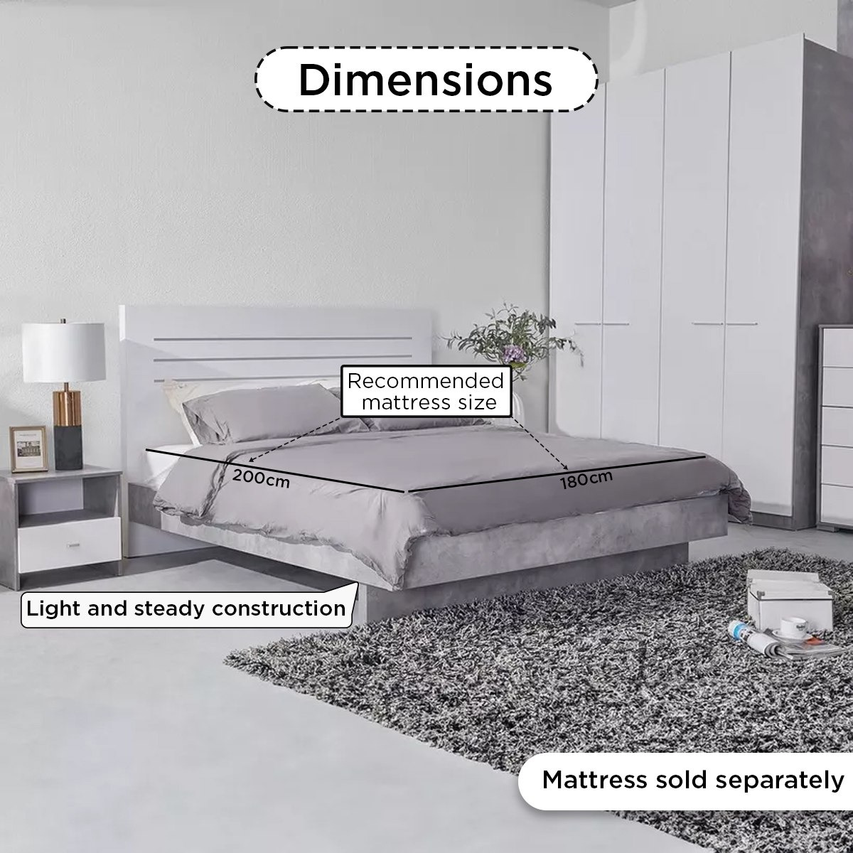 Patara King Bed with Floating Footboard - 180x200 cm-PROMO_HB_UAE_HBX10_250526-image-10