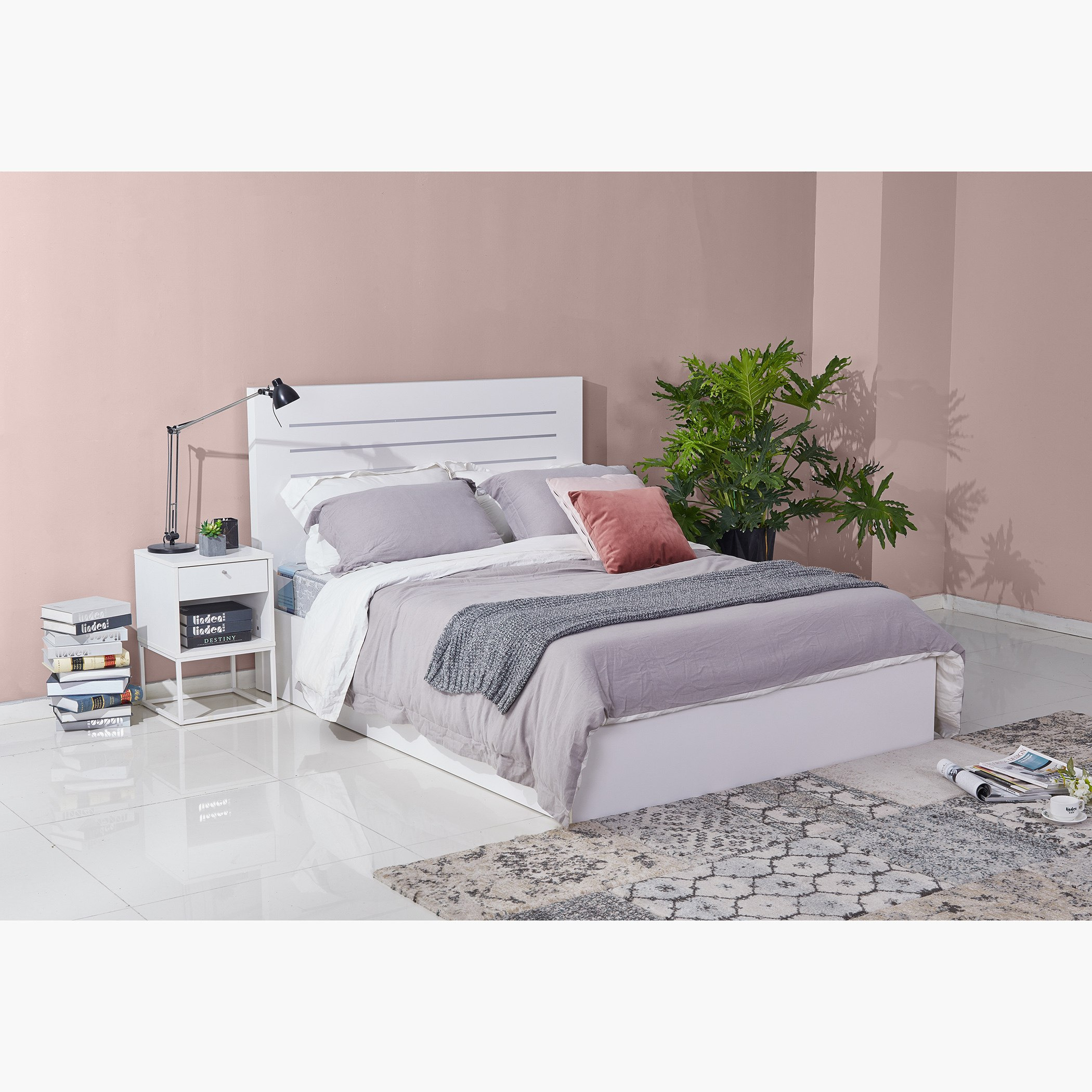 سرير فردي بمساحة تخزين هيدروليك من باتارا - 90x200 سم-hbxfurniture-bedsandbedsets-beds-single-image-1