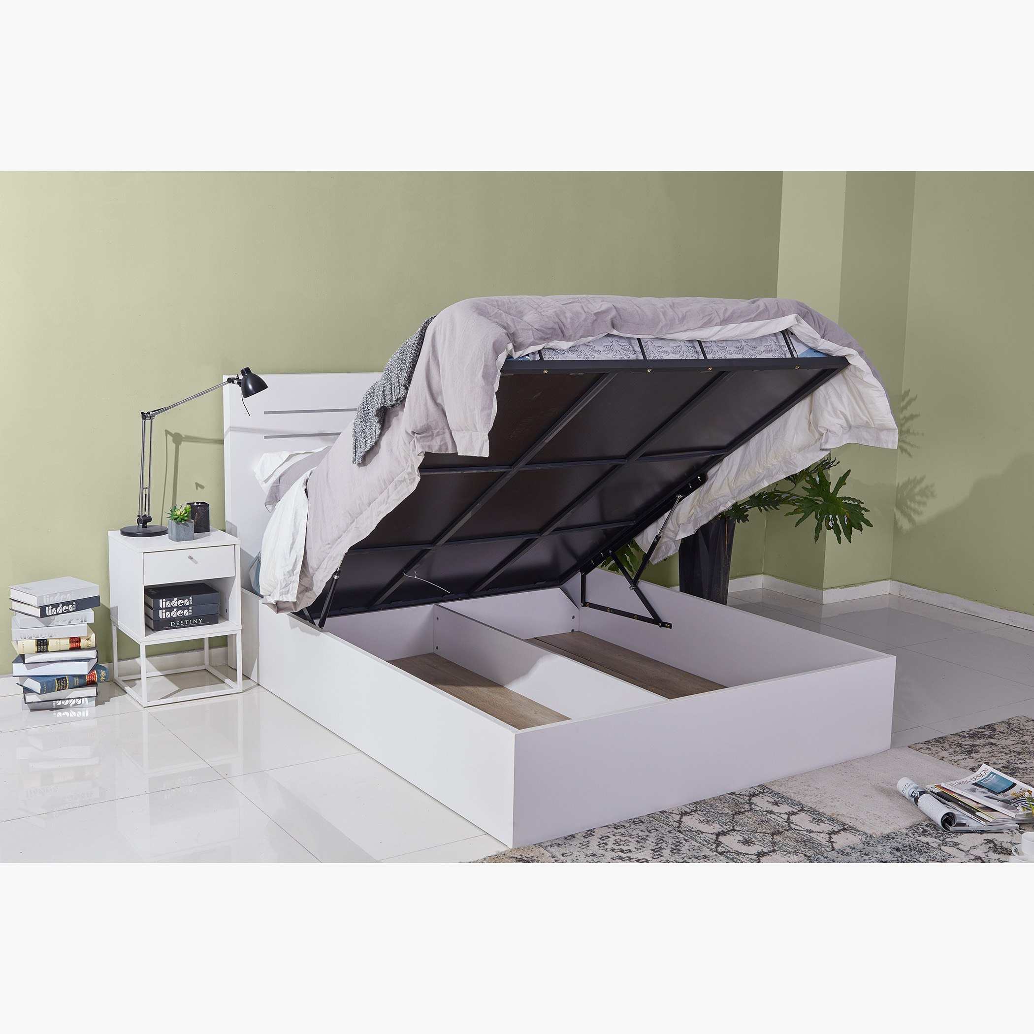 سرير فردي بمساحة تخزين هيدروليك من باتارا - 90x200 سم-hbxfurniture-bedsandbedsets-beds-single-image-2